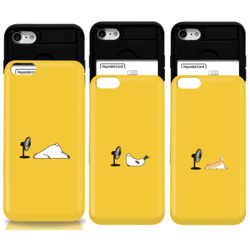 PJ111 심플 캐주얼 동물 시바견 핸드폰 카드 수납 젤리 하드 휴대폰 옐로우 커플 아이폰케이스 7 8 SE2 플러스 X XR XS Max 11 12 13 미니 프로 맥스