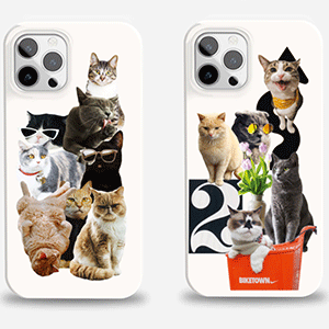 PJ151 고양이 무광 하드 핸드폰 빈티지 감성 캐주얼 휴대폰 집사 커플 아이폰케이스 7 8 SE2 플러스 X XR XS Max 11 12 13 14 미니 프로 맥스