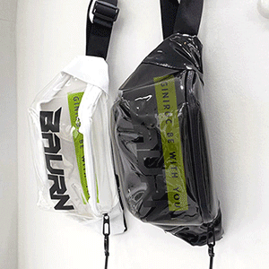 BI196 빈티지 캐주얼 힙색 투명 비치 PVC 방수 바캉스 가방 슬링백 유니크 숄더 크로스백 데일리 가방