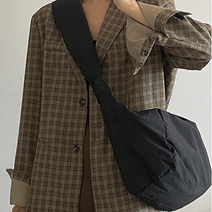DKB68 심플 베이직 에코 호보 가방,대학생 빈티지 캐주얼 캔버스 데일리 가벼운 숄더 크로스백 남녀공용 커플 무지 남자 하프문 반달 천가방