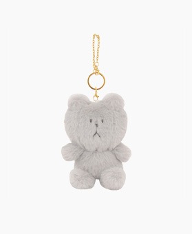 STUFFED GRAY SLOTH KEY RING