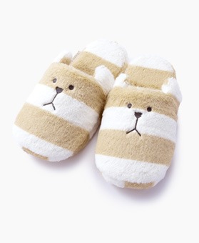 BEIGE BORDER SLOTH SLIPPER