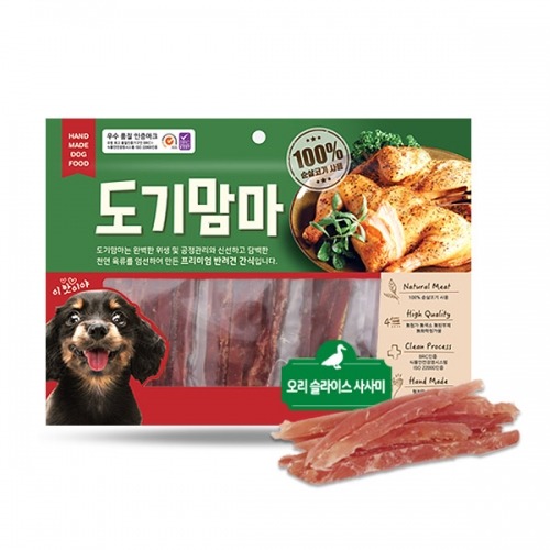 도기맘마 프리미엄 애견간식 오리소프트 슬라이스 사사미 300g