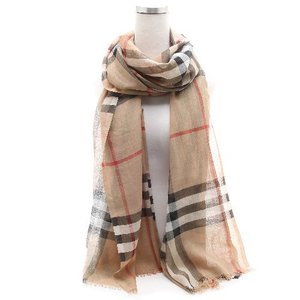 BURBERRY 버버리 체크 울 실크 스카프 MU GIANT CHECK GAUZE 8015405 CAMEL