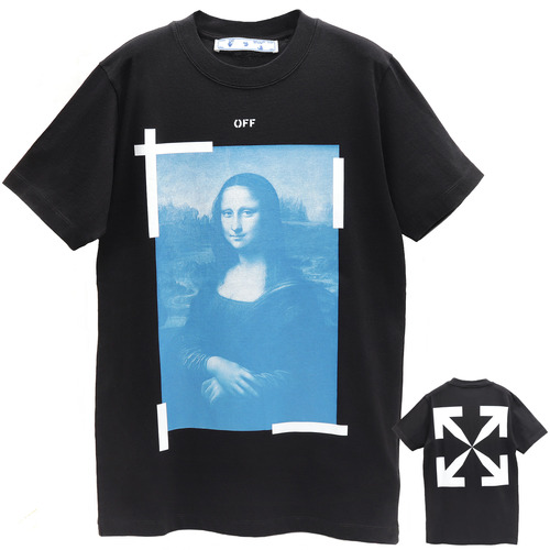 OFF WHITE 오프화이트 모나리자 애로우 슬림 반팔티 OMAA027R21JER002 1001