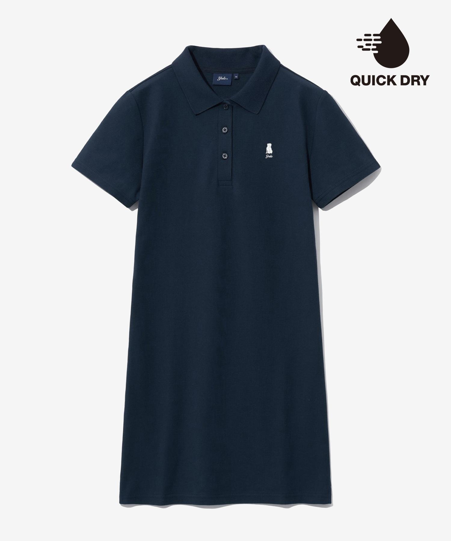 [COOL]WOMENS QUICK DRY PIQUE POLO ONE-PIECE NAVY