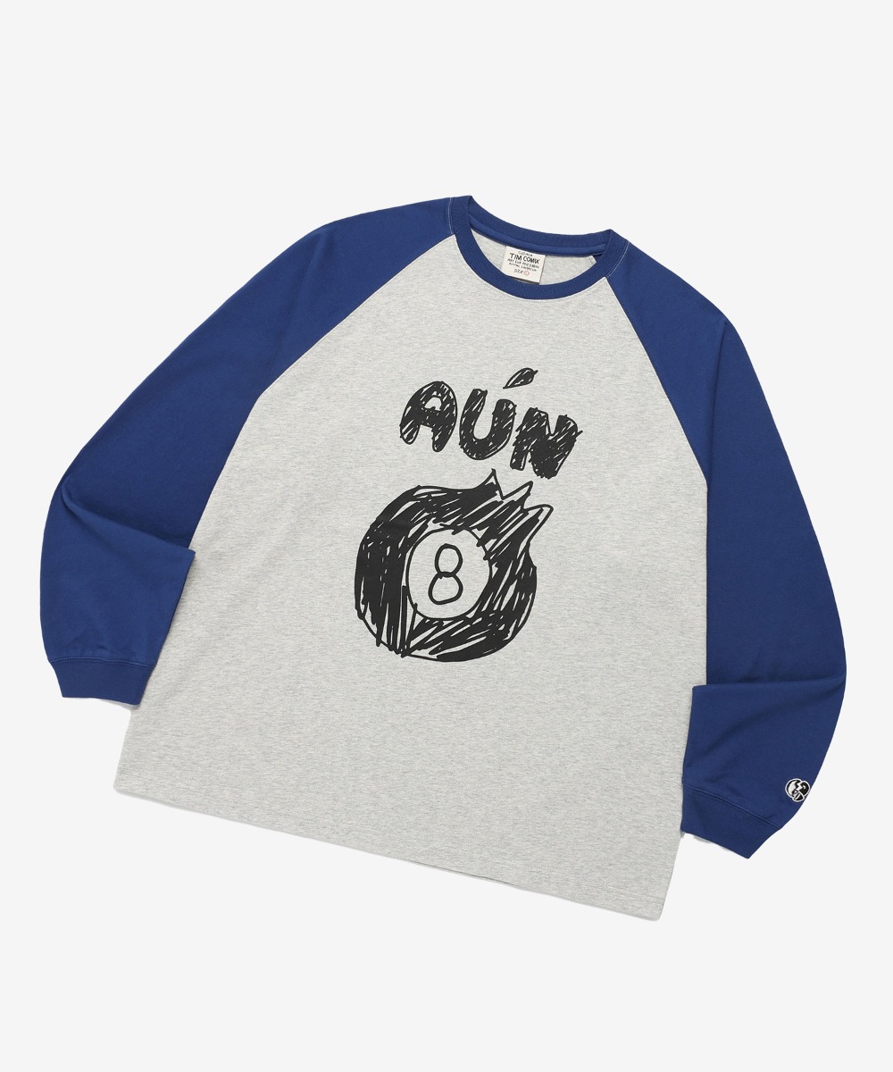 8 BALL CRAYON RAGLAN LS COBALT BLUE