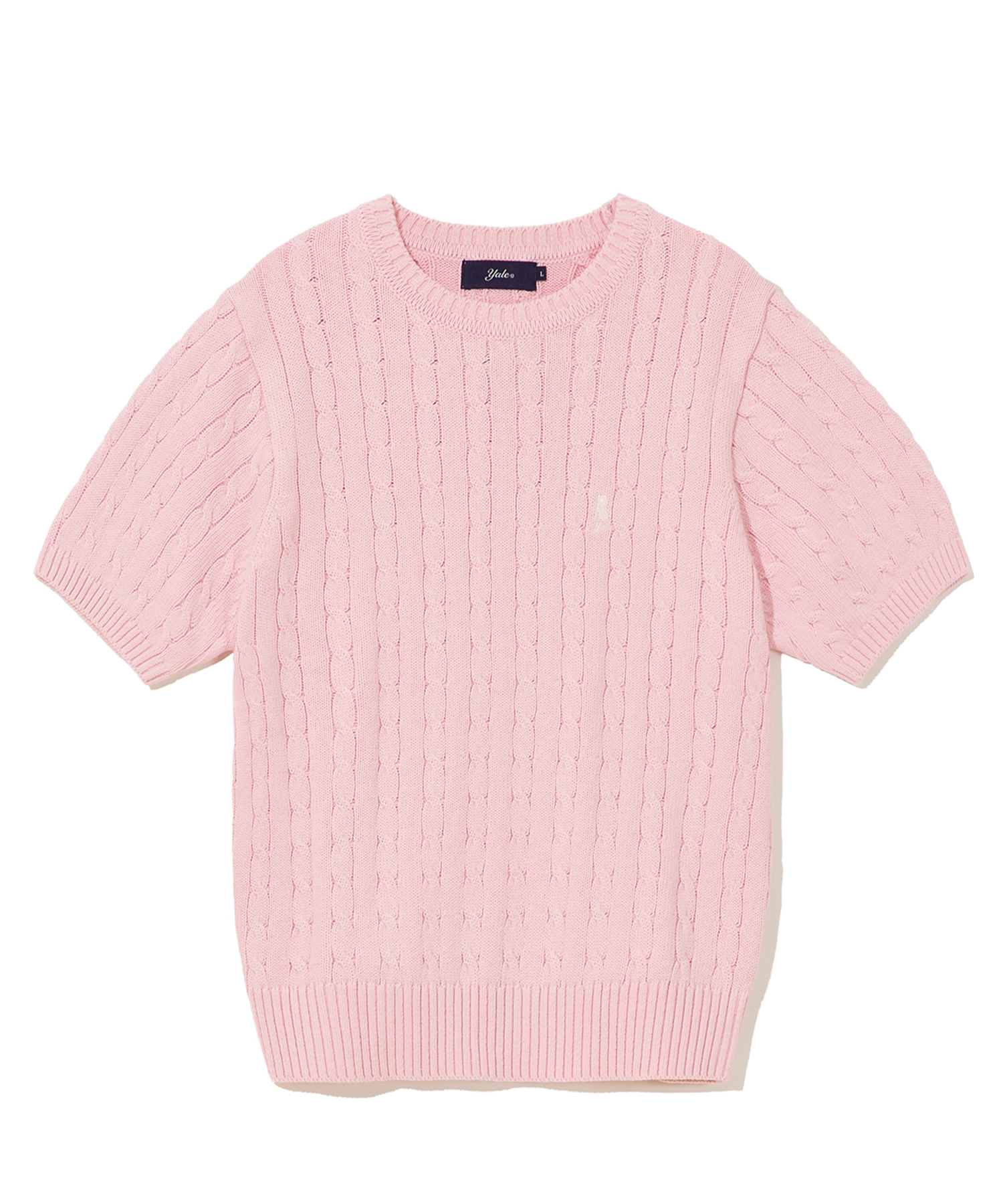WOMENS HERITAGE DAN CABLE KNIT TEE PINK