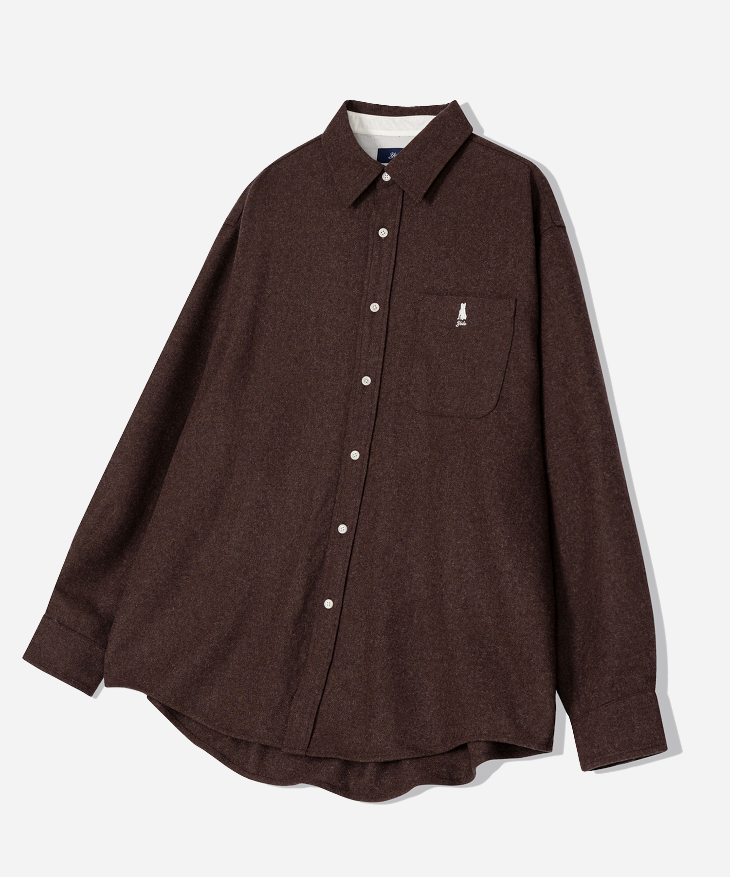 WOOL HERITAGE DAN BIG POCKET SHIRT BROWN