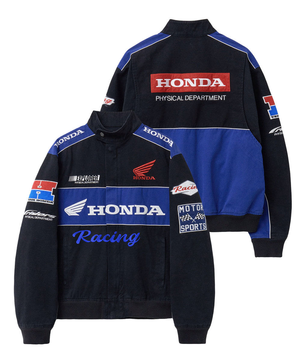 Split Patch Motorcycle Jacket Twill Multi Patch Motorcycle Jacket Black - PHYPS MOTORCYCLE