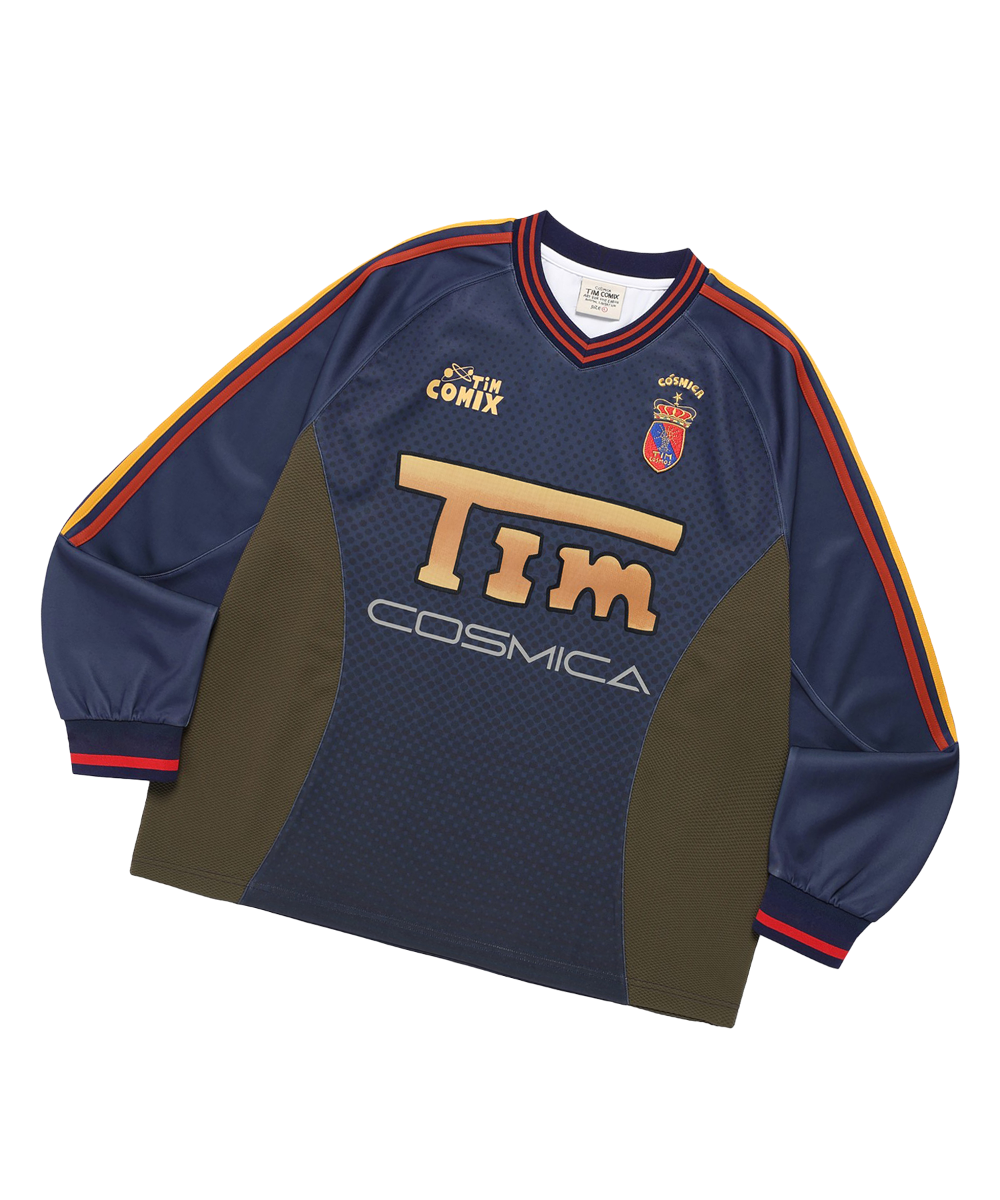 GRADATION MESHED SOCCER JERSEY LS NAVY