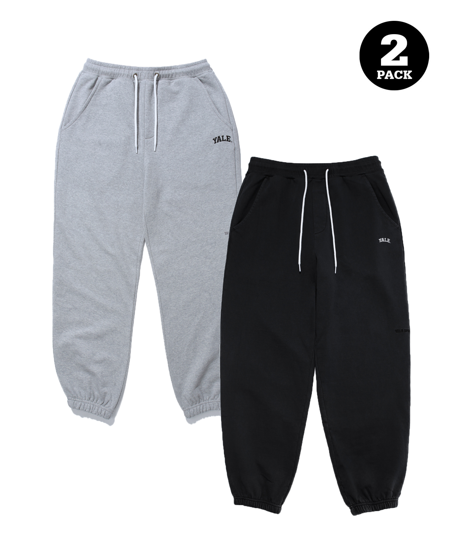 [ONEMILE WEAR] 2PACK SMALL ARCH SWEAT PANTS GRAY / BLACK