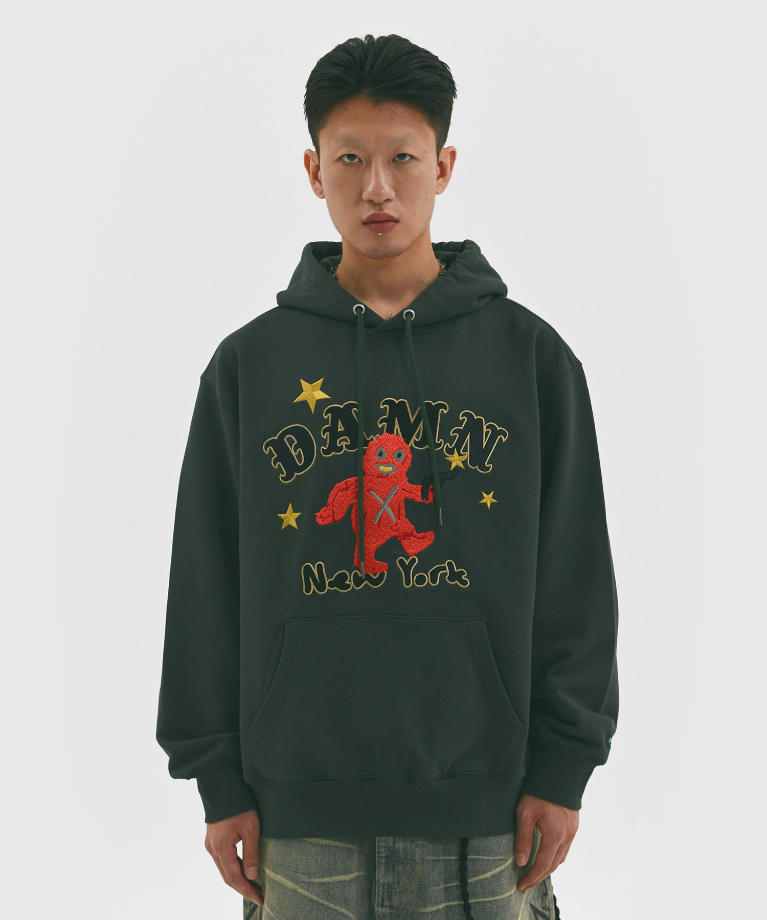 PUNK PICASSO HOODIE DEEP GREEN