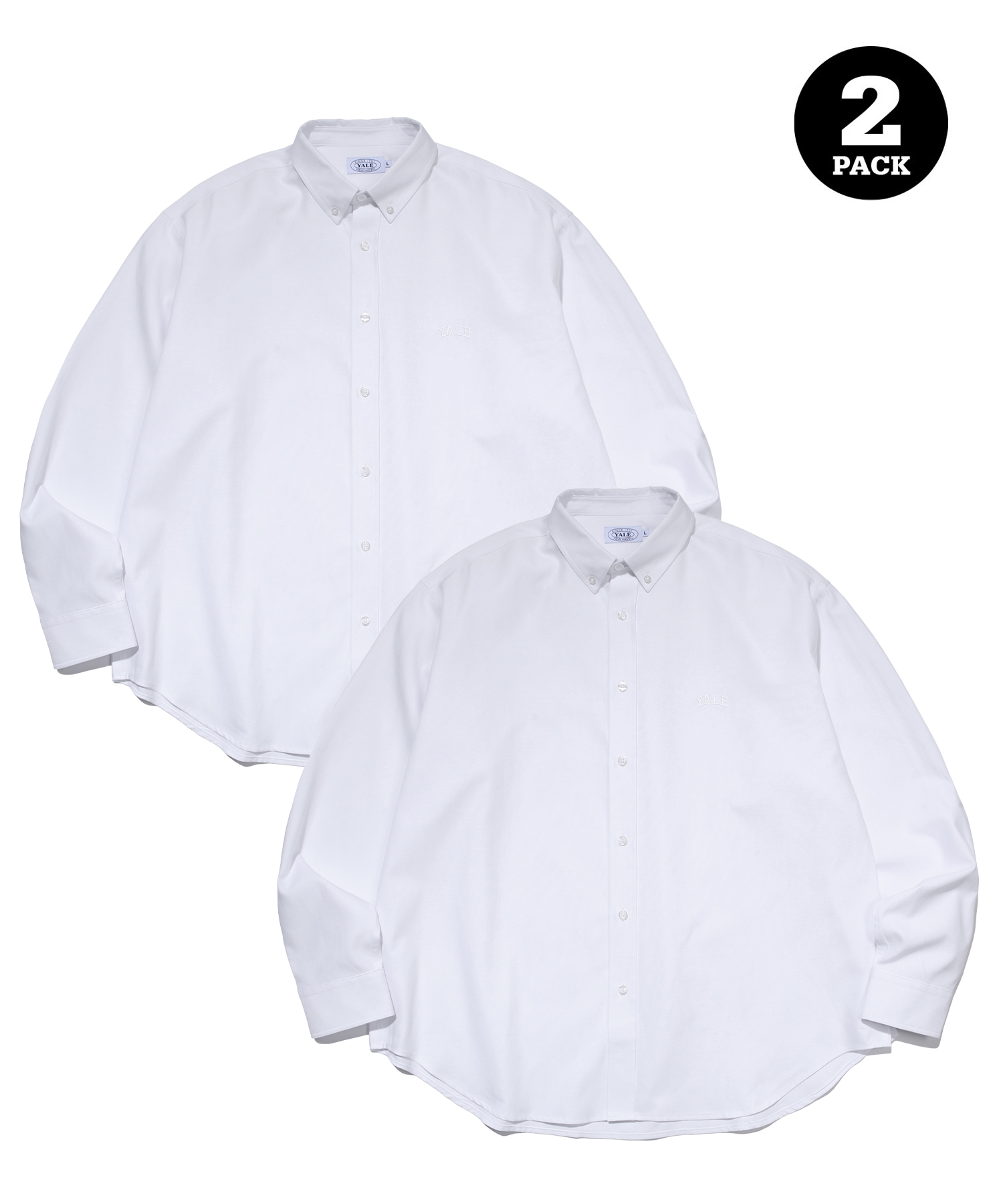 (24SS) [ONEMILE WEAR] 2PACK OXFORD BIG SHIRT WHITE / NAVY