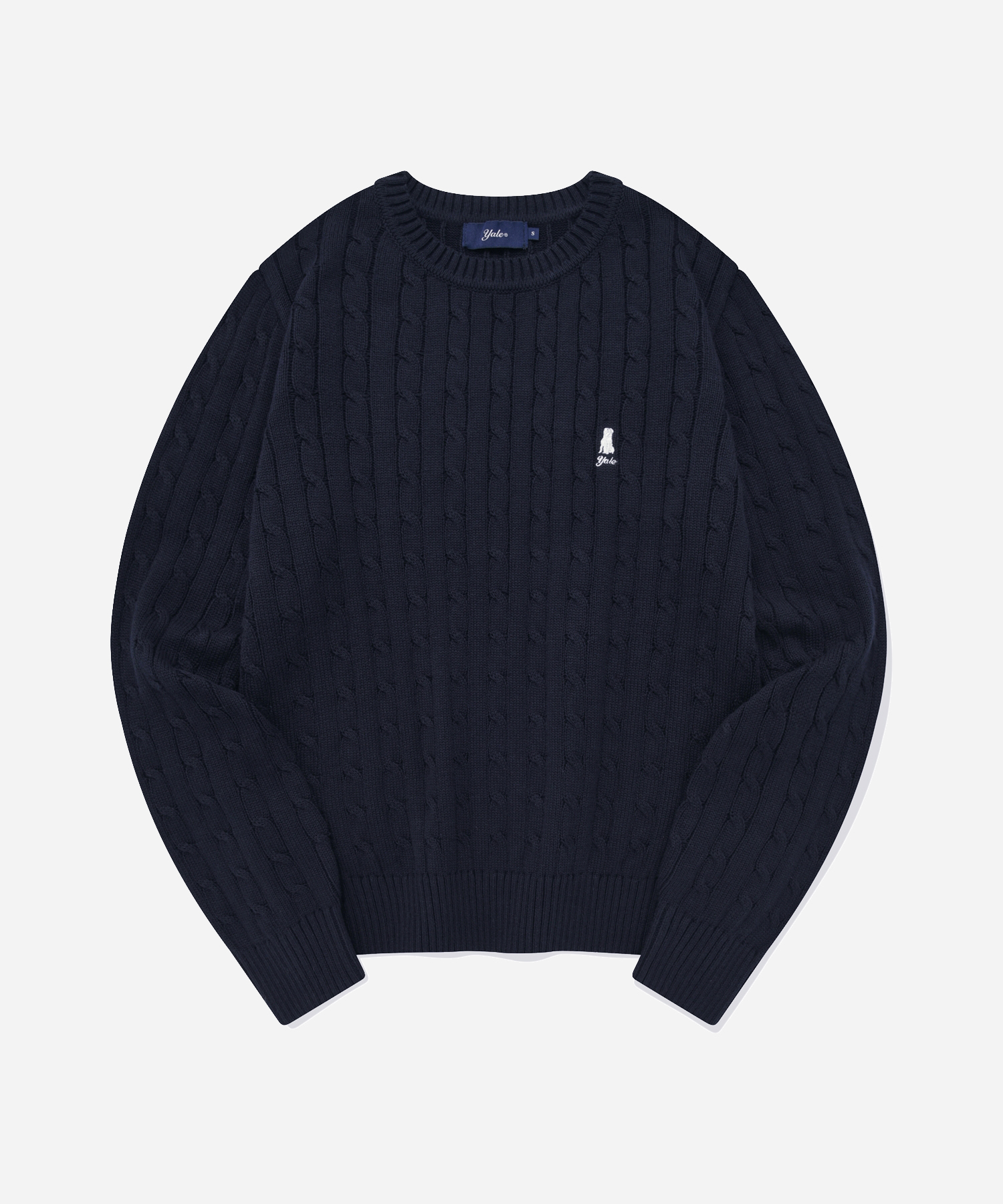 [100% COTTON] WOMENS HERITAGE DAN CABLE KNIT NAVY