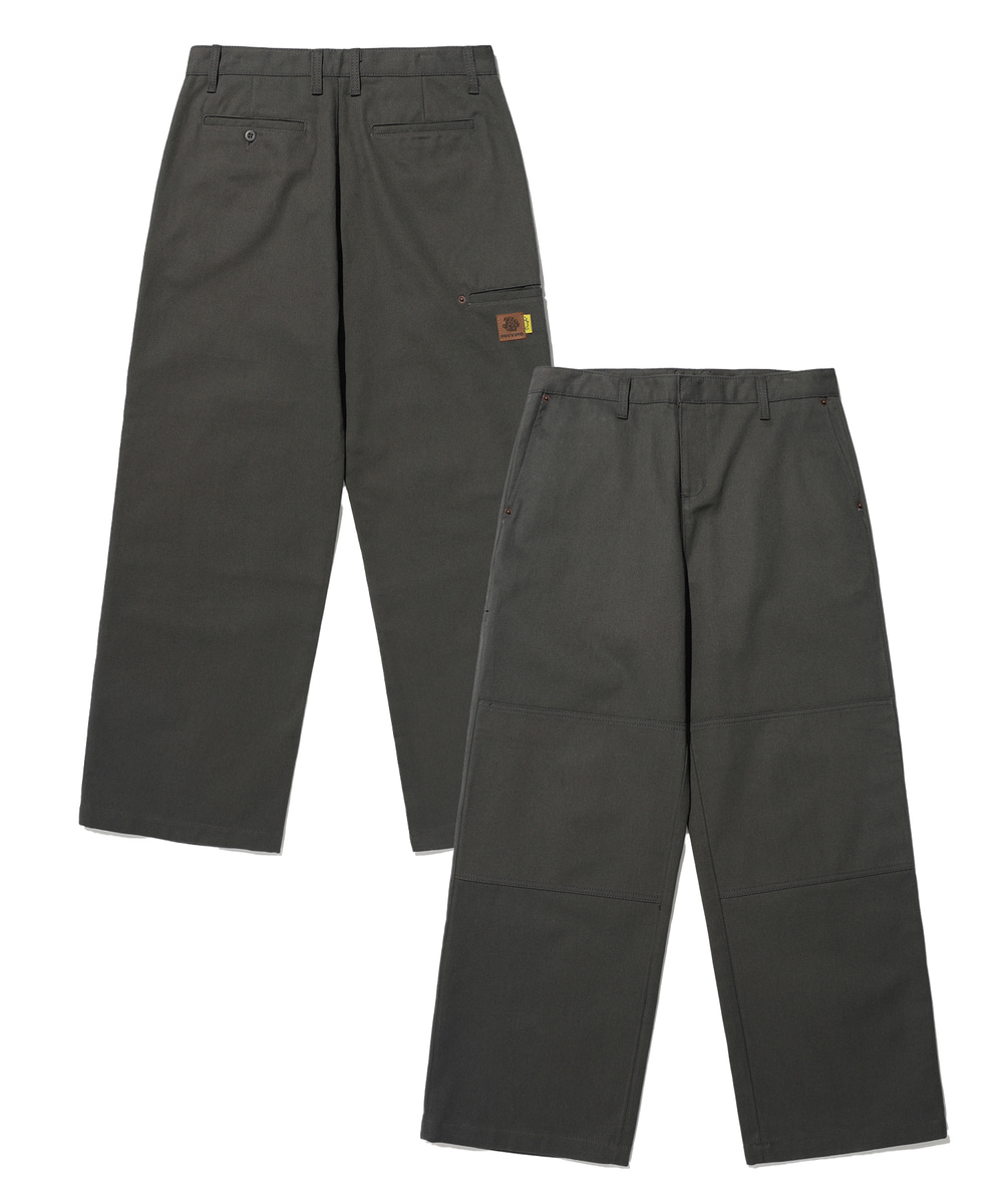PHYPS® COTTON DOUBLE KNEE WORK PANTS CHARCOAL