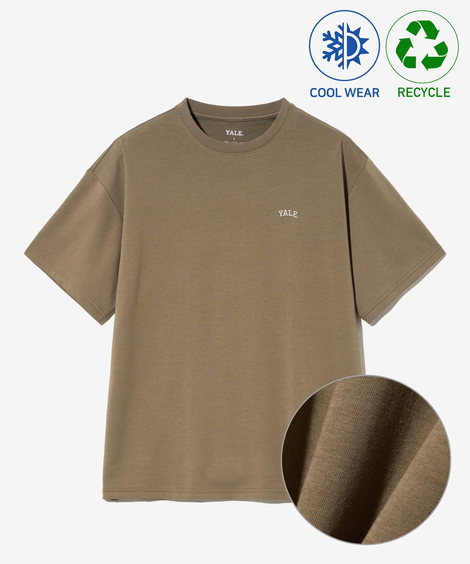 OVERSIZED RECYCLE COOL COTTON T-SHIRT DUSTY BROWN