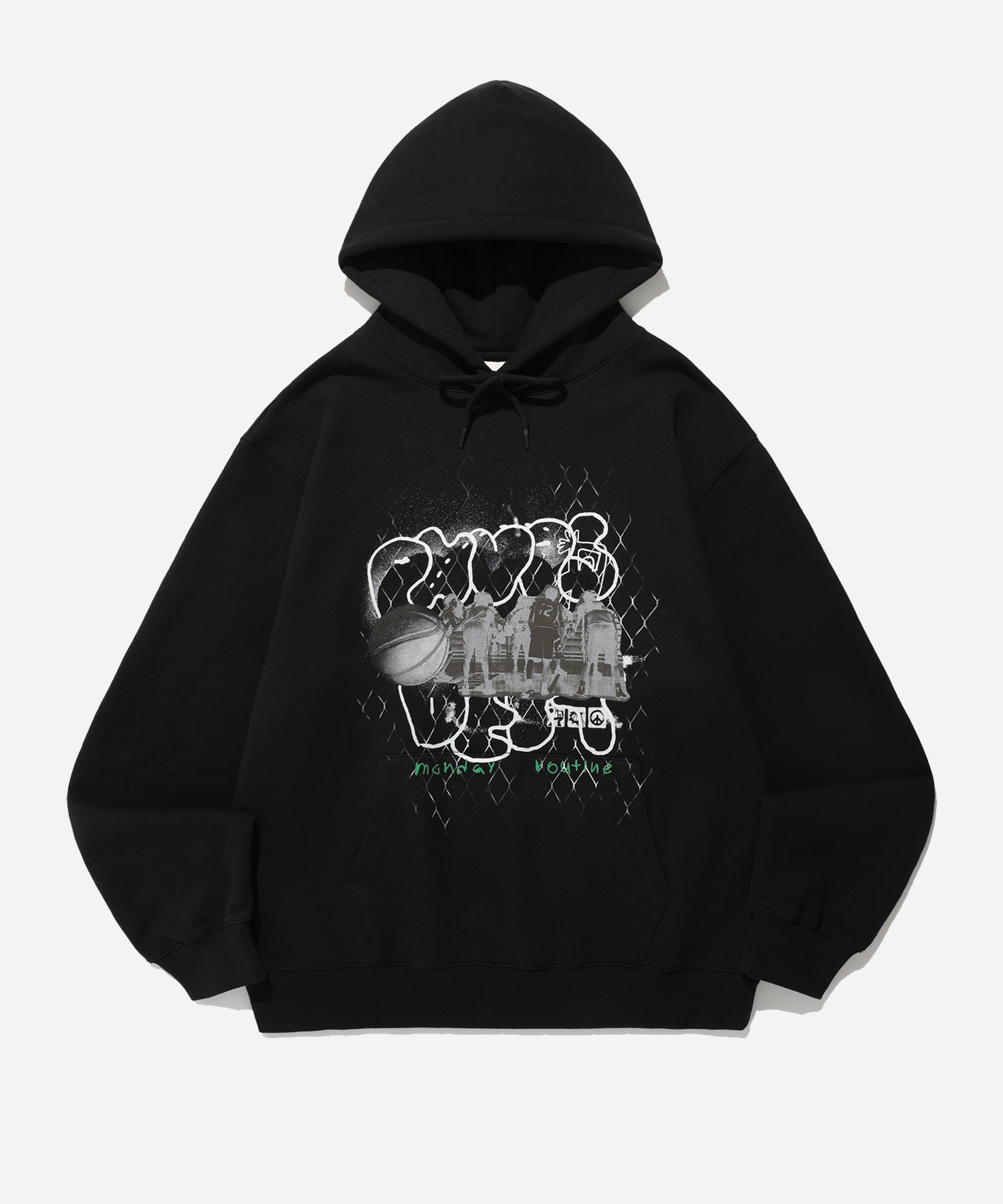 PHYPS® BASKETBALL COLLAGE HOODIE BLACK