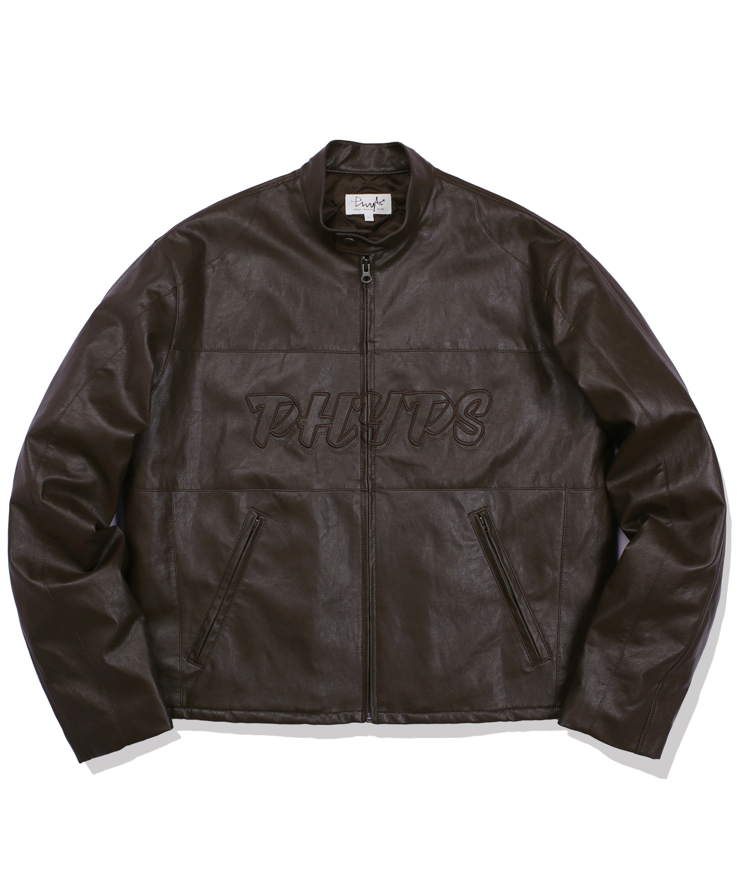 PHYPS® LEATHER MOTORCYCLE JACKET BROWN