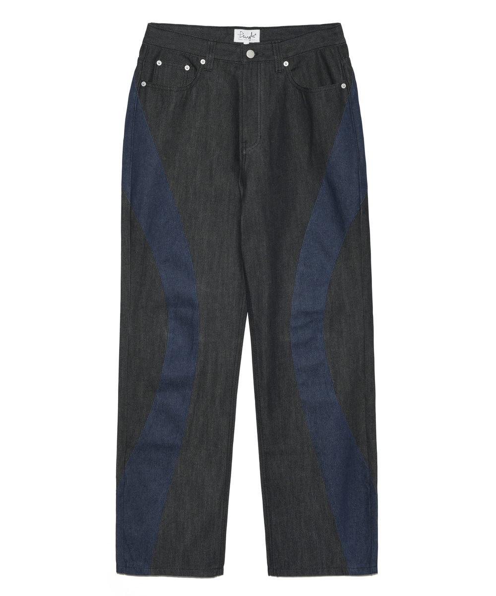 WIDE CURVED JEAN BLUE