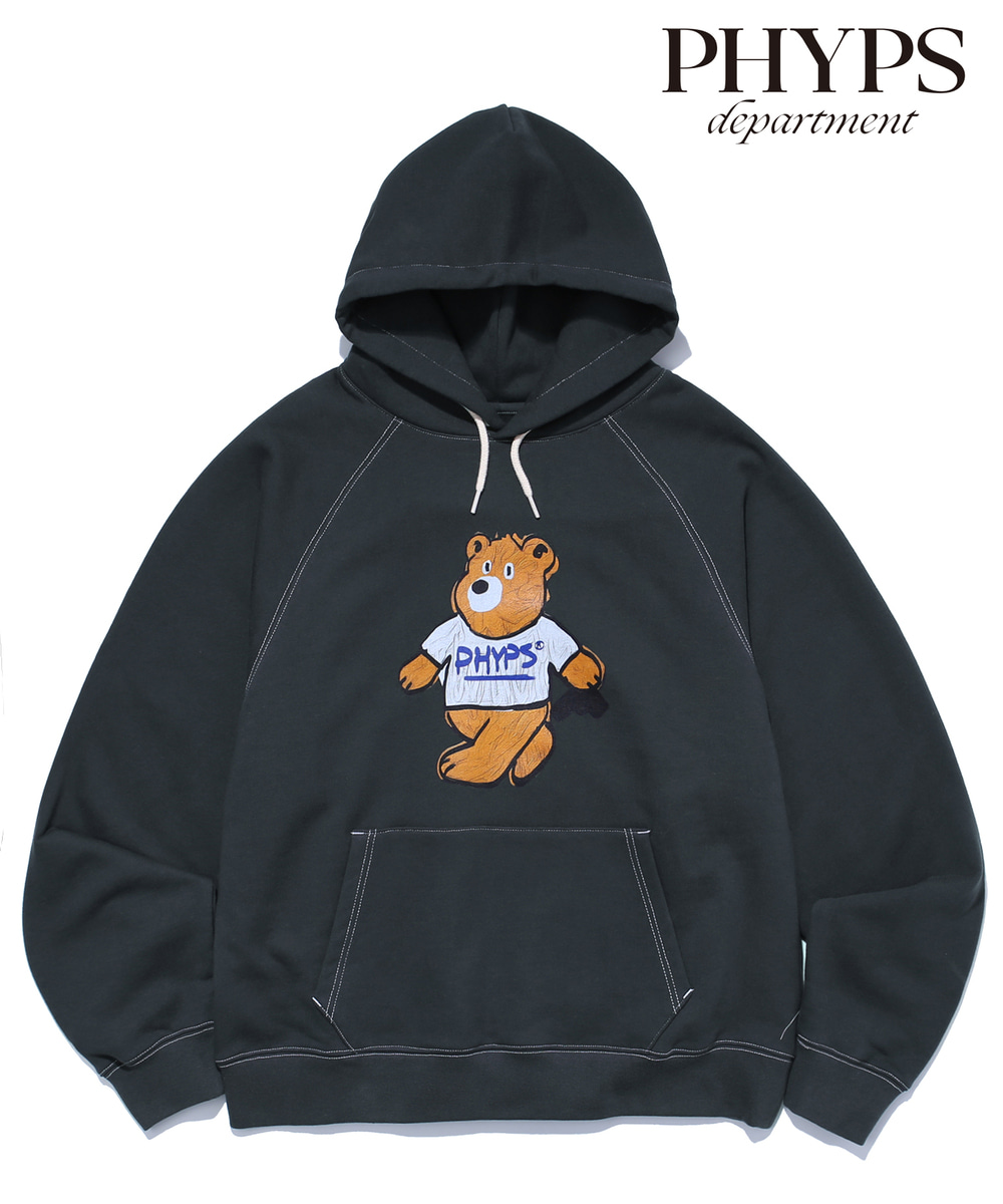 PHYPS® CAPTAIN BEAR HOODIE CHARCOAL