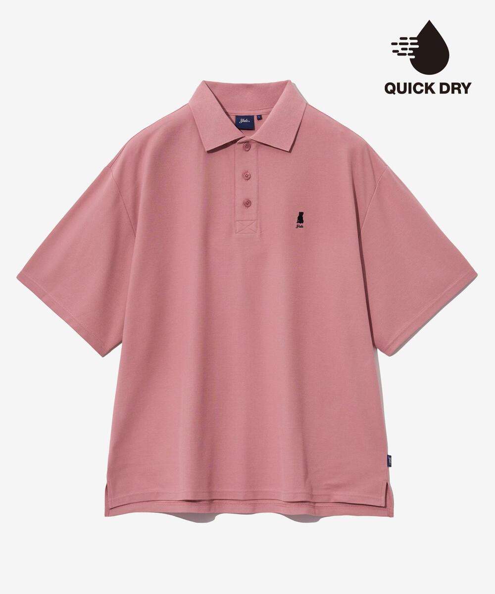 OVERSIZED QUICK DRY PIQUE POLO SHIRT VINTAGE PINK