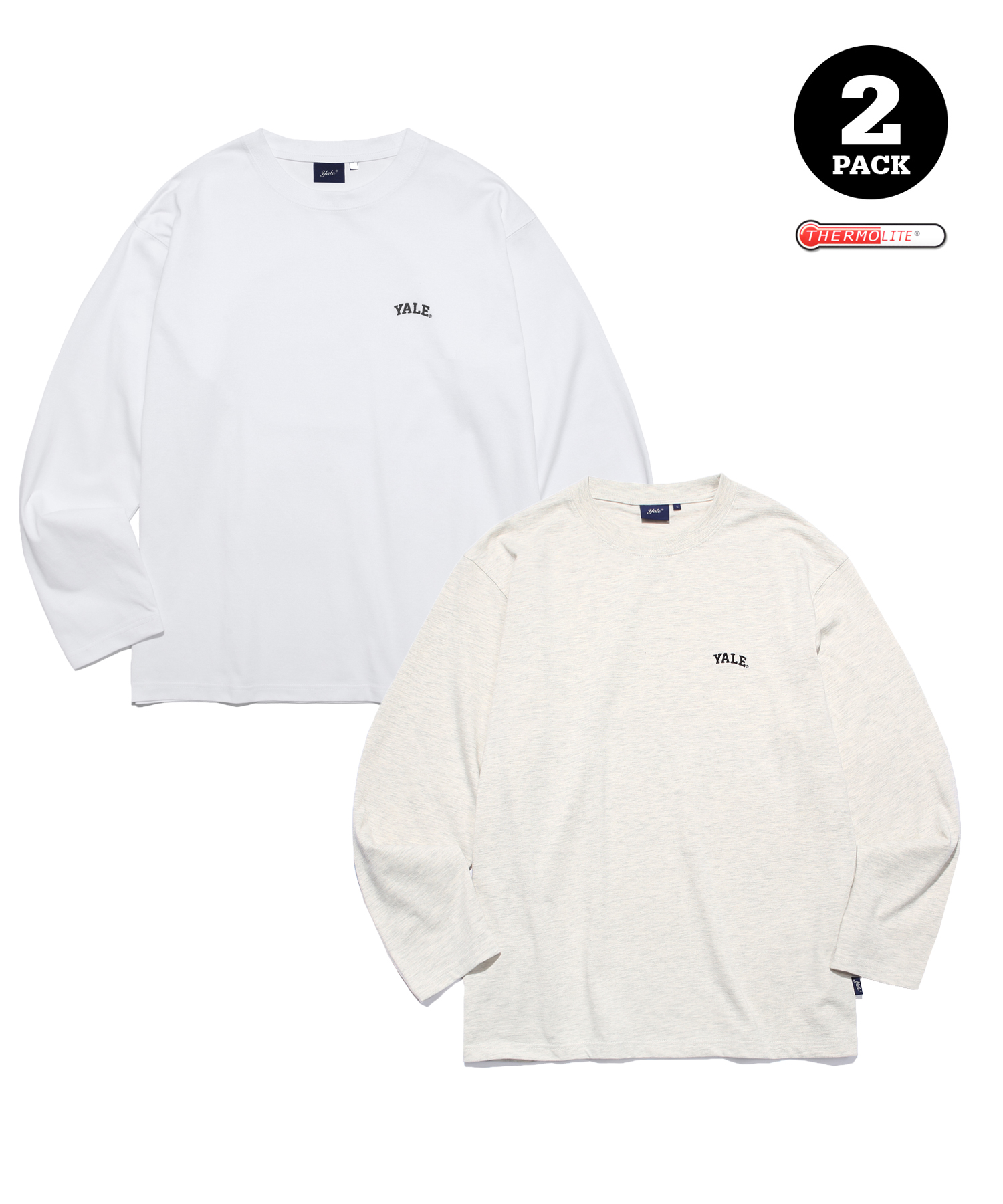 [ONEMILE WEAR] WARM UP 2PACK SMALL ARCH LS WHITE/OATMEAL