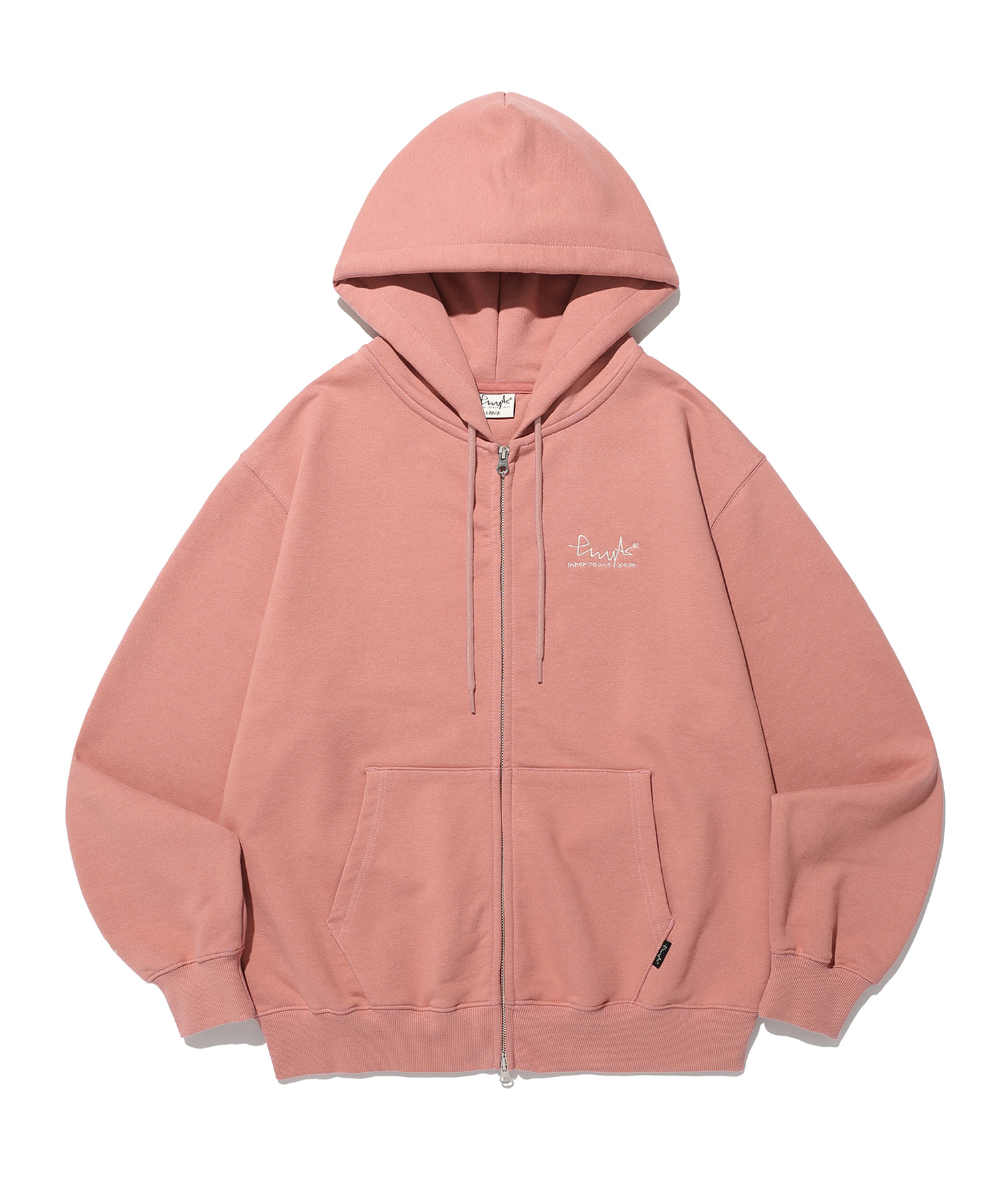 PHYPS® SMALL SIGN LOGO HOODIE ZIP UP DUSTY PINK