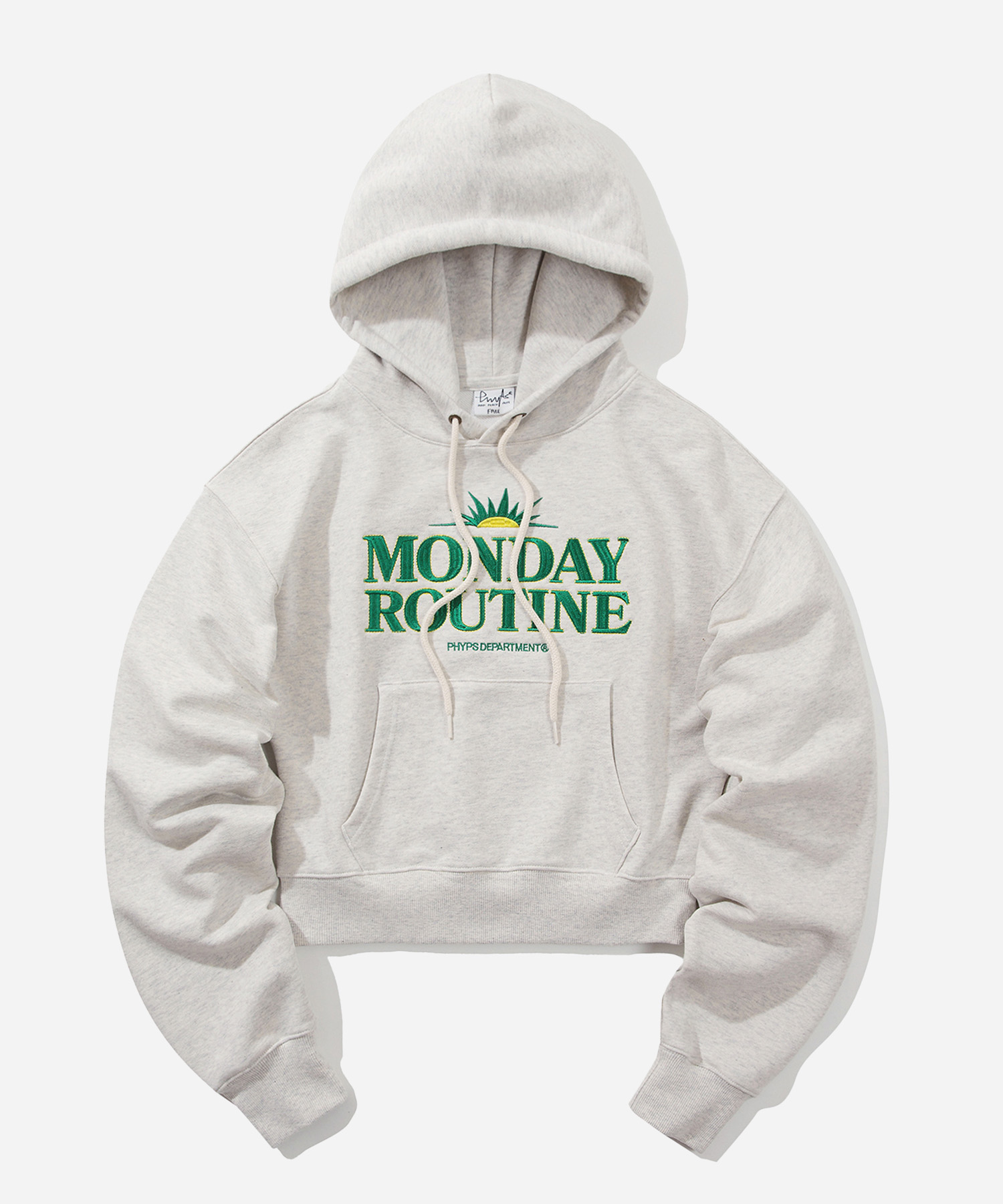 WOMENS CROP MONDAY ROUTINE HOODIE OATMEAL