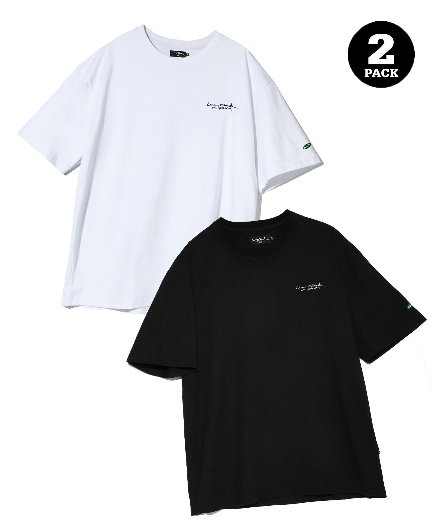 [COOL COTTON] 2PACK L.C ESSENTIAL TEE WHITE / BLACK