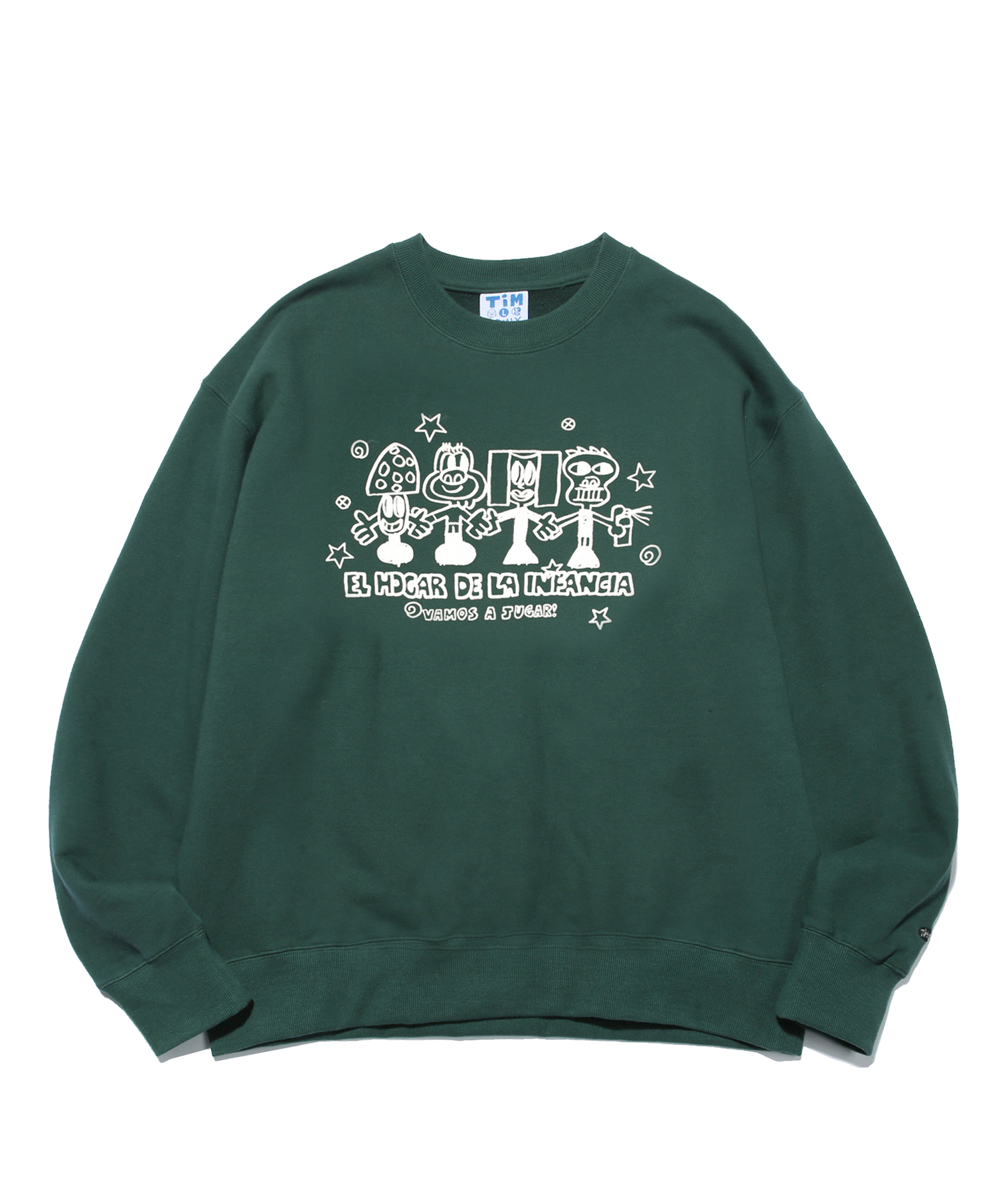 TIM COMIX X THE CHILDHOOD HOME HAND IN HAND CREWNECK GREEN