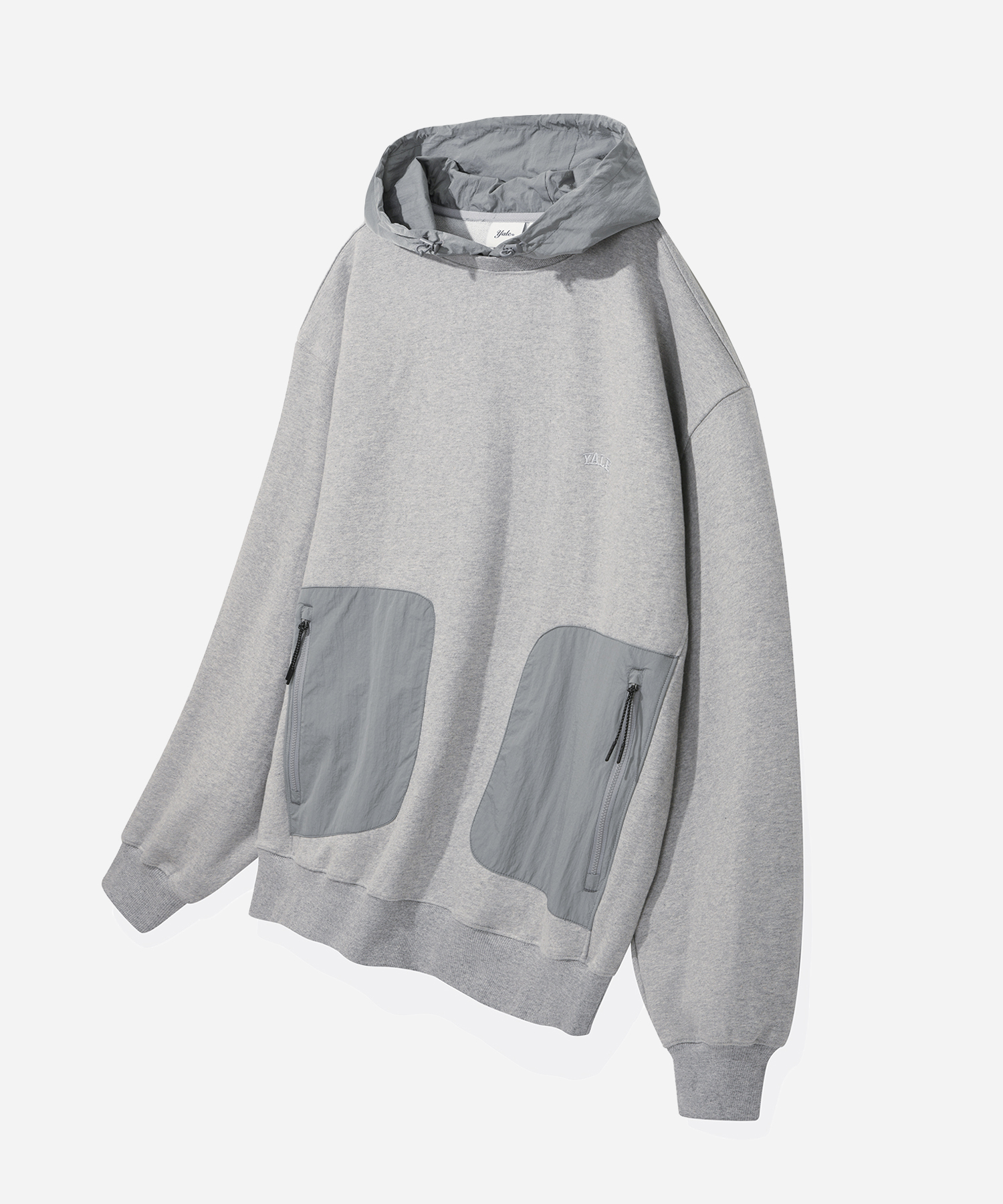 [ONEMILE WEAR] FABRIC MIXED SPORTY HOODIE GRAY