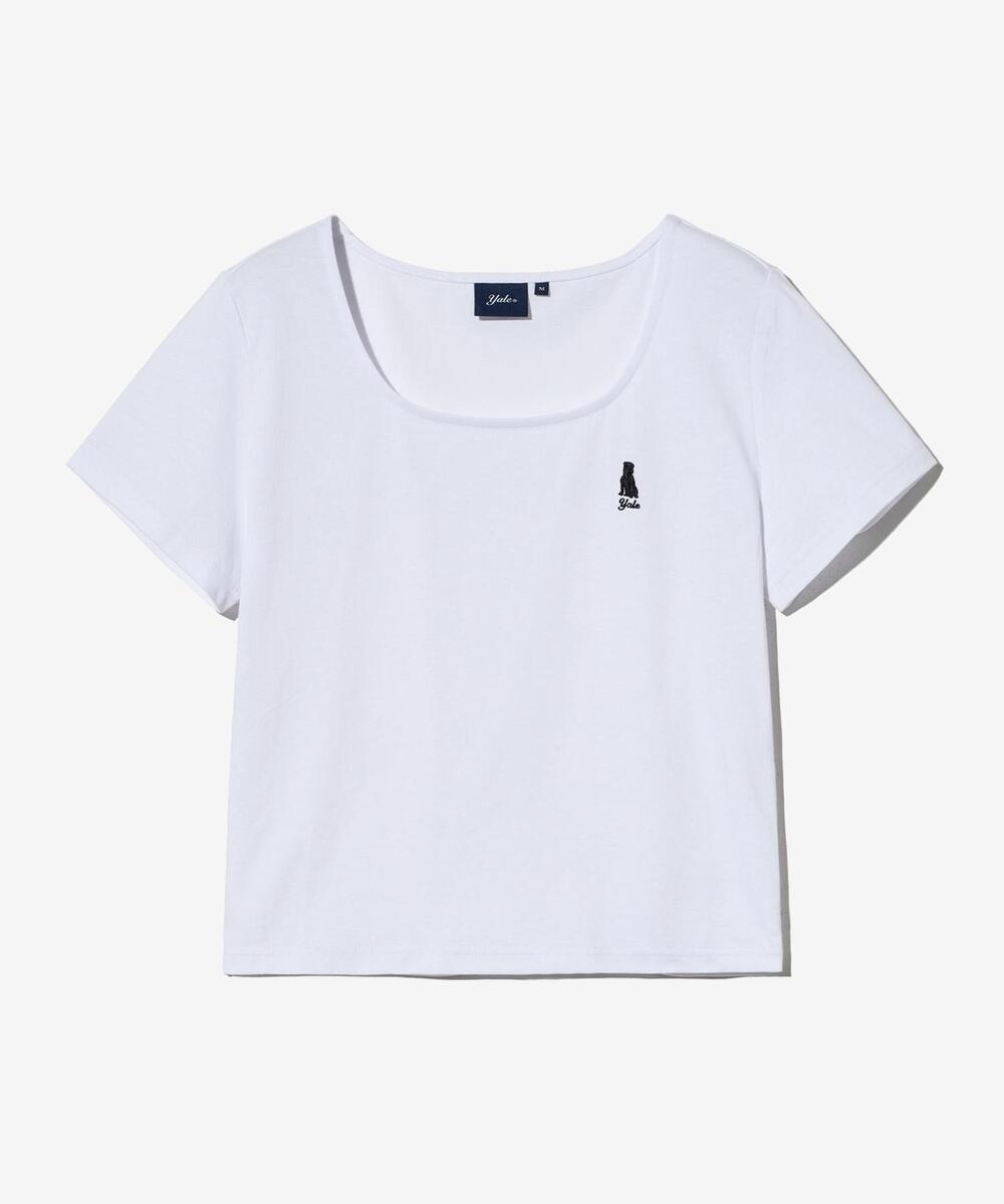 WOMENS SQUARE NECK CROP T-SHIRT WHITE