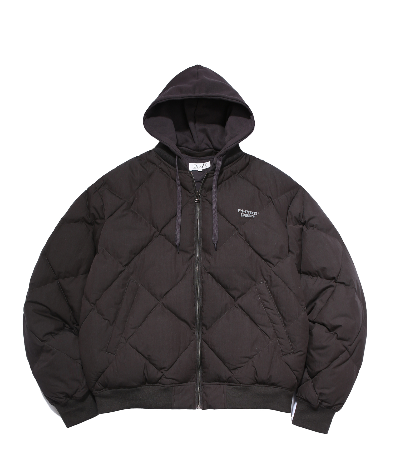 2WAY HOODED QUILTING MA-1 JACKET CHARCOAL