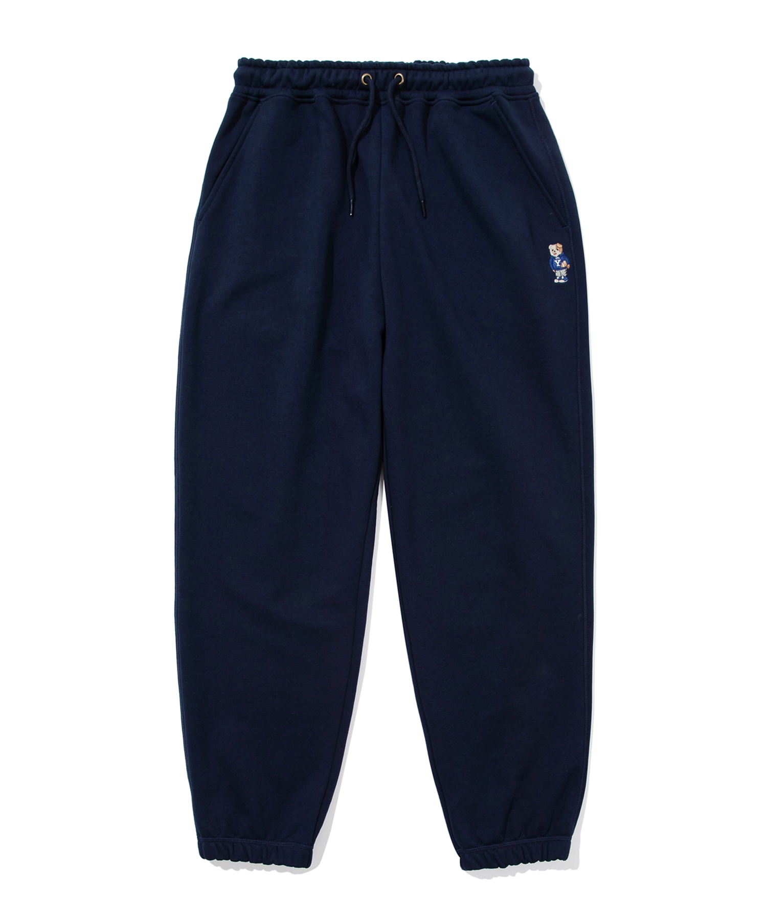 WIDE FIT EMBROIDERY DAN SWEAT PANTS NAVY