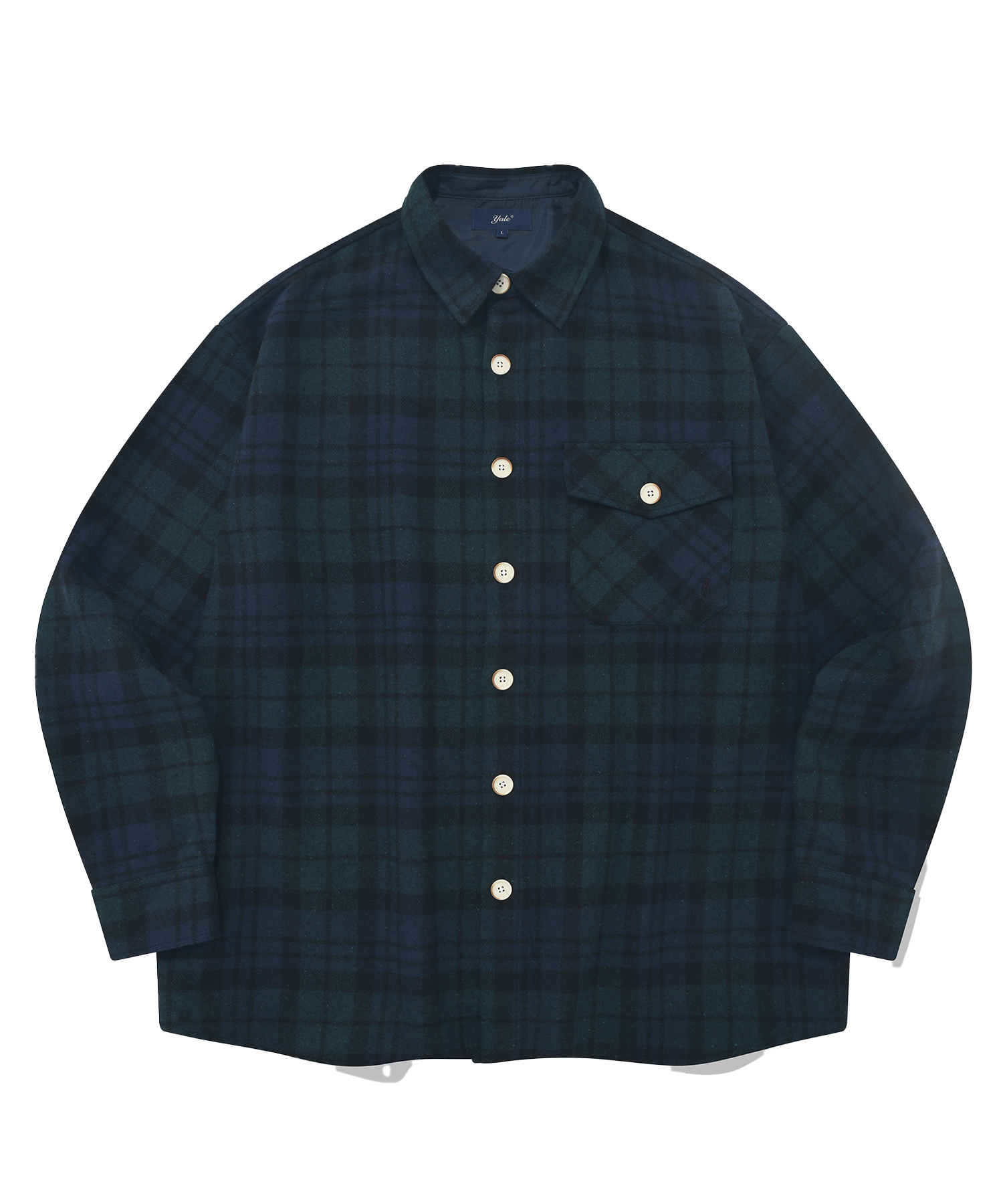HEAVY FLANNEL ONE POCKET CHECK SHIRTS GREEN