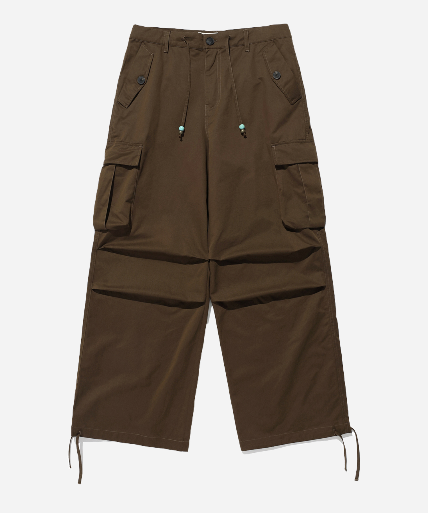 COTTON TWILL CARGO PANTS BROWN