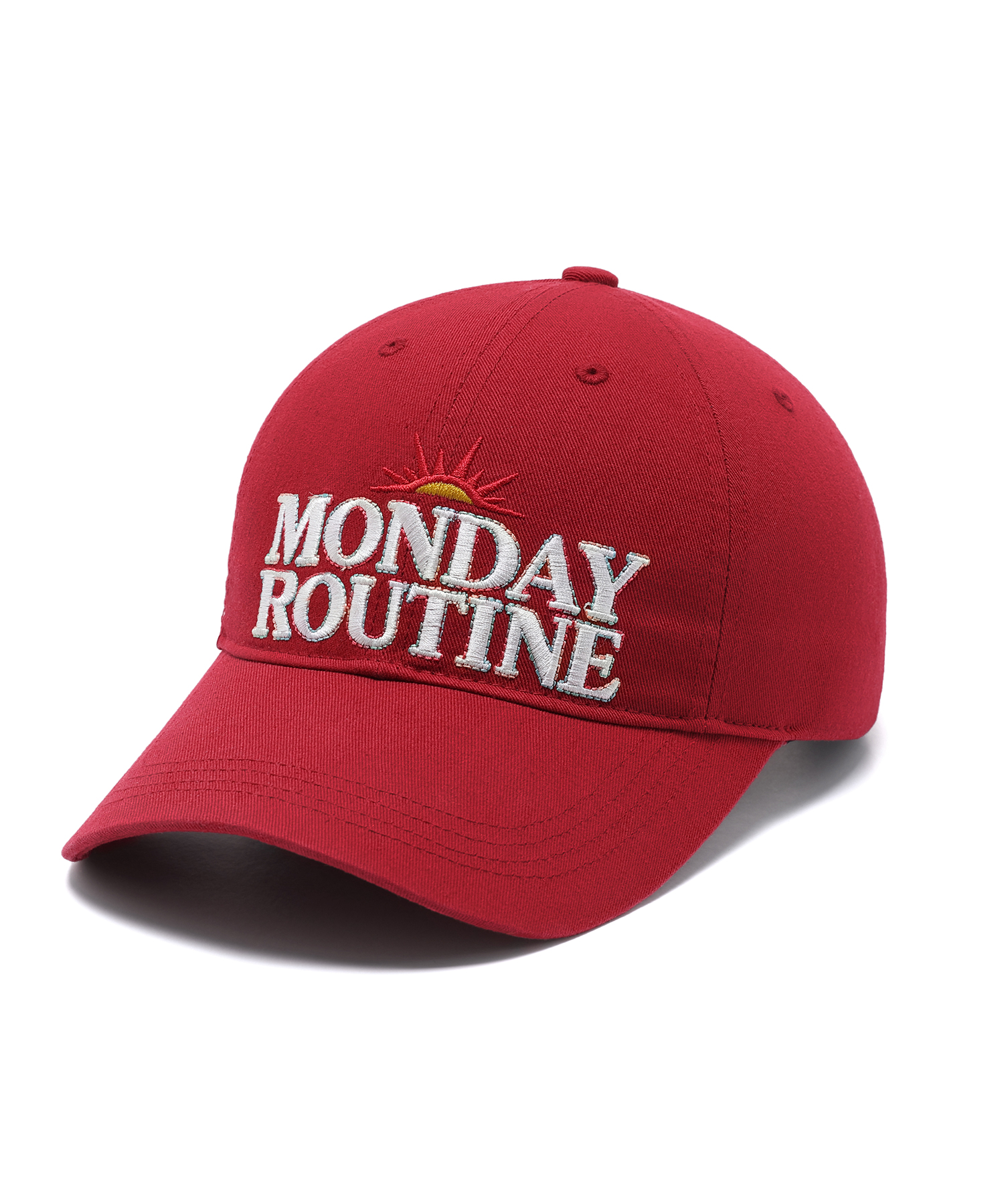 MONDAY ROUTINE COLOR STITCH CAP RED