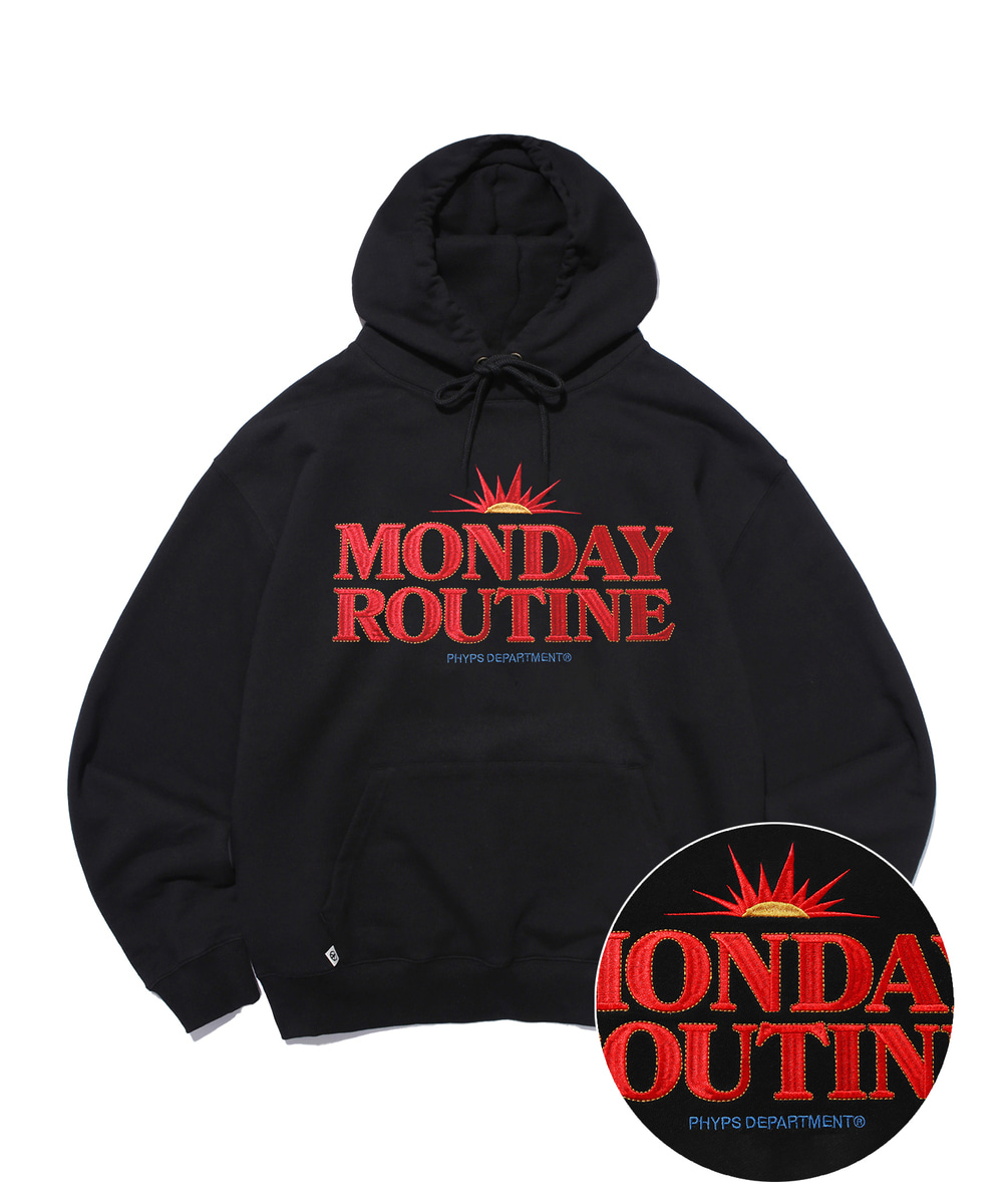 ◆Phyps Department◆ Monday Routine Stitch Hood_Indigo Blue 먼데이루틴 스티치 후드_블랙 - PHYPS HOME