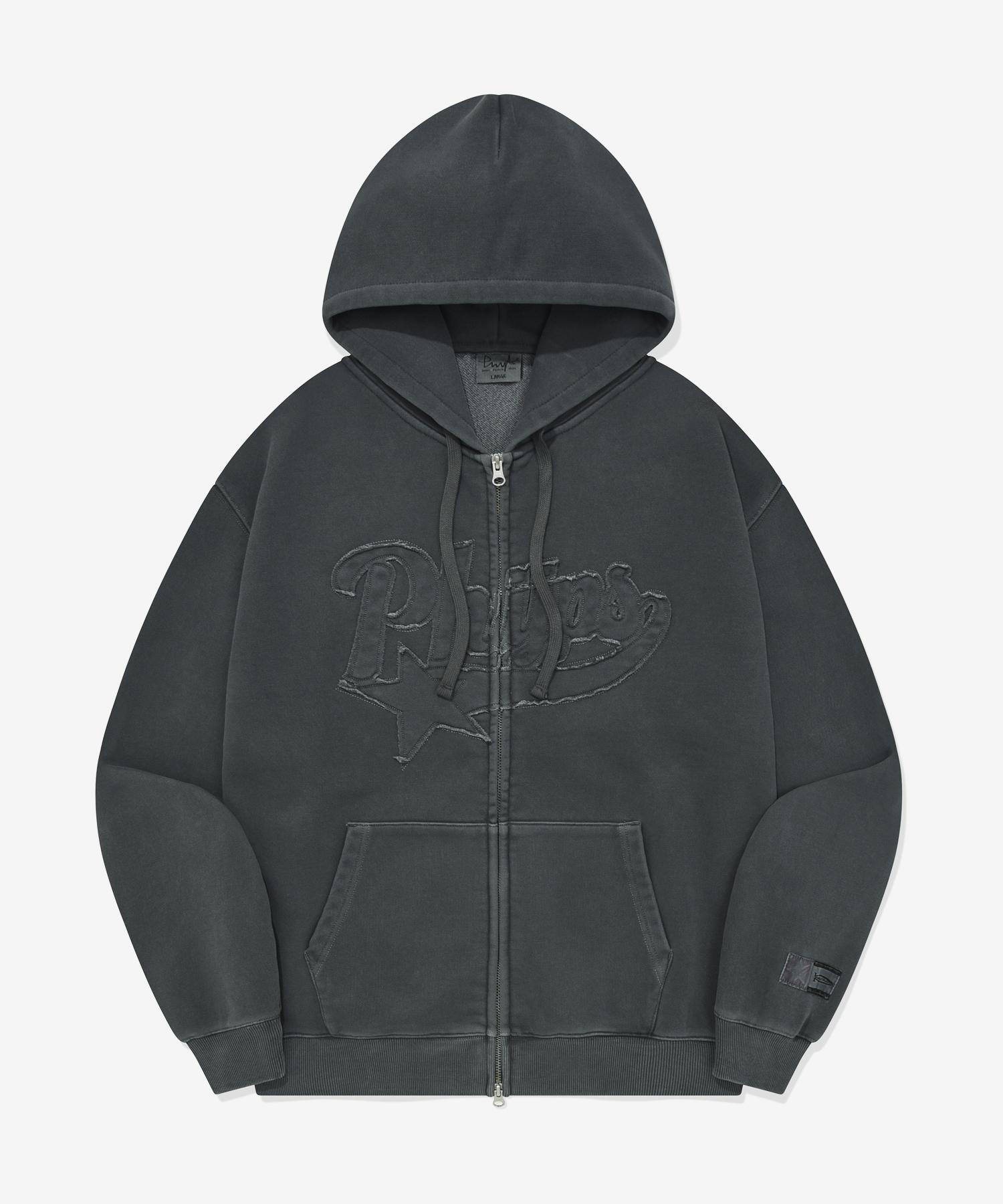 ◆Phyps Department◆ Startail Hood_Purple Charcoal Star Tail Hooded Zip-Up_Figure Blue Charcoal - PHYPS HOME