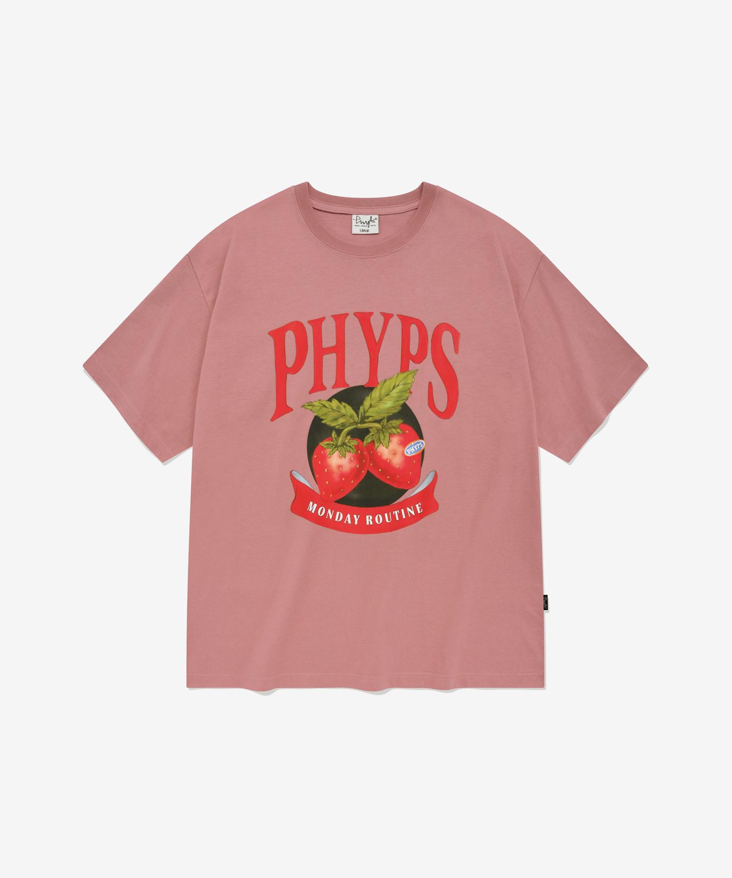 PHYPS ♥ Strawberry Routine Short Sleeve T-Shirt Strawberry Shirts for Women Strawberries Cute Graphic T