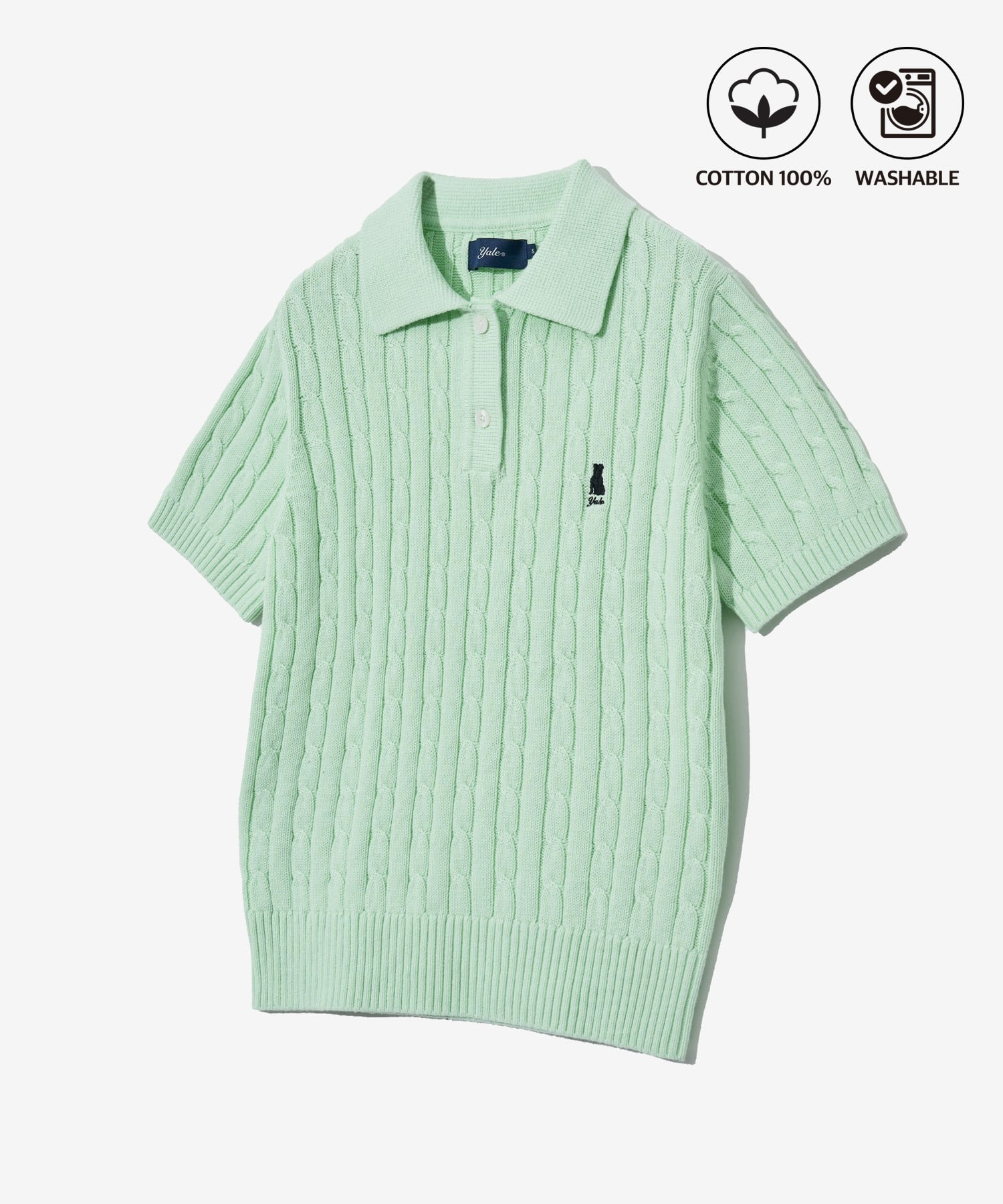 ☆YALE☆ HERITAGE DAN CABLE SHORTSLEEVE POLO KNIT IVORY YEM1 eebdc31966f075a3befd9d1e29137d