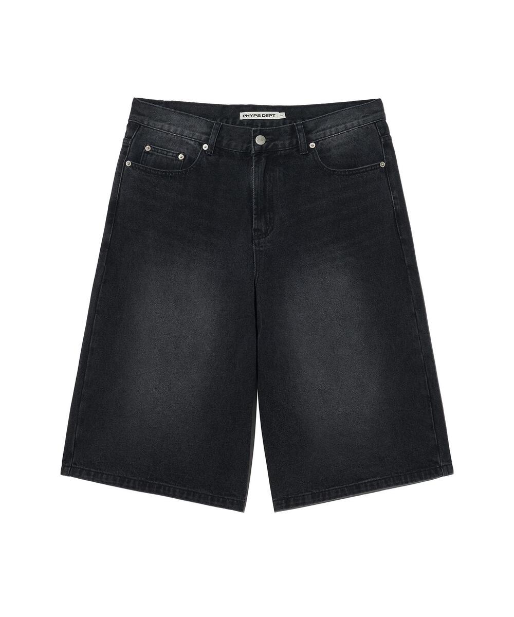 ★ Phyps Department★ Washed Bermuda Denim Shorts Black PFM Washed Bermuda Denim Shorts_Black - PHYPS HOME