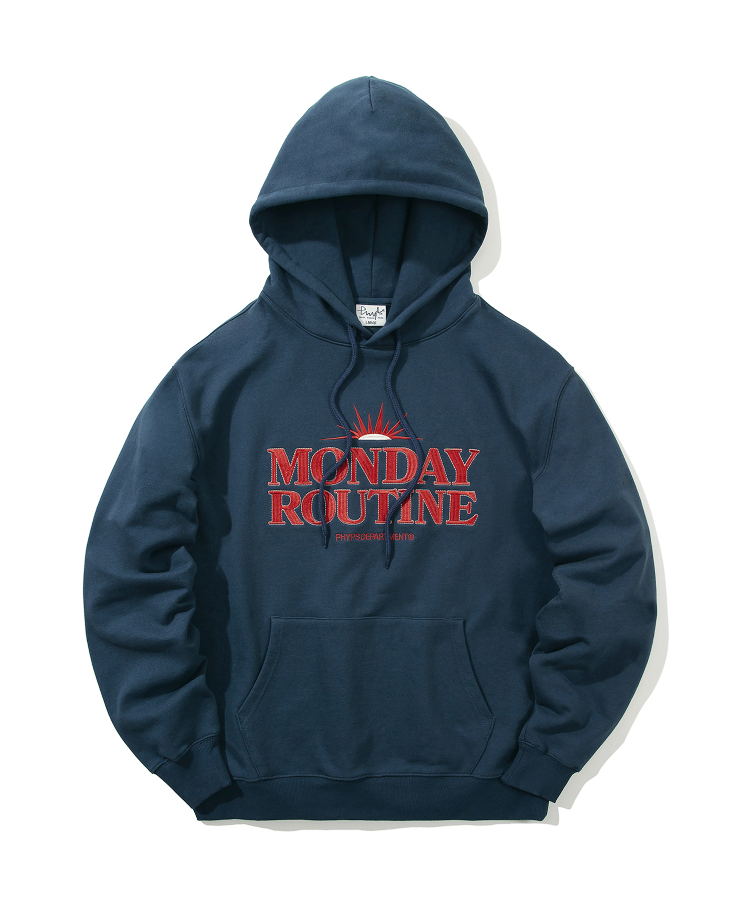 ◆Phyps Department◆ Monday Routine Stitch Hood_Indigo Blue 먼데이루틴 스티치 후드_블랙 - PHYPS HOME