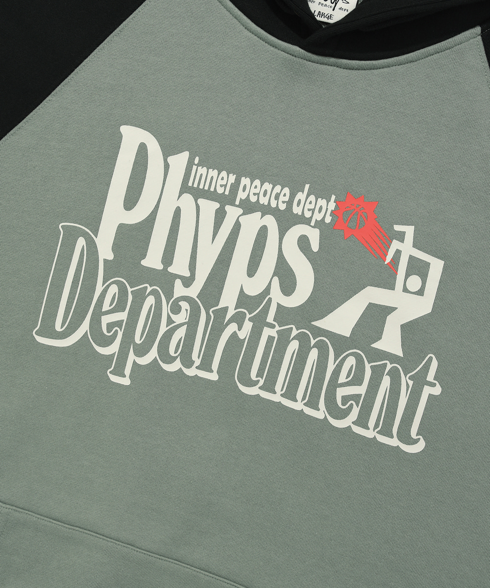 BASKETBALL SHOT RAGLAN HOODIE KHAKI / BLACK - PHYPS HOME