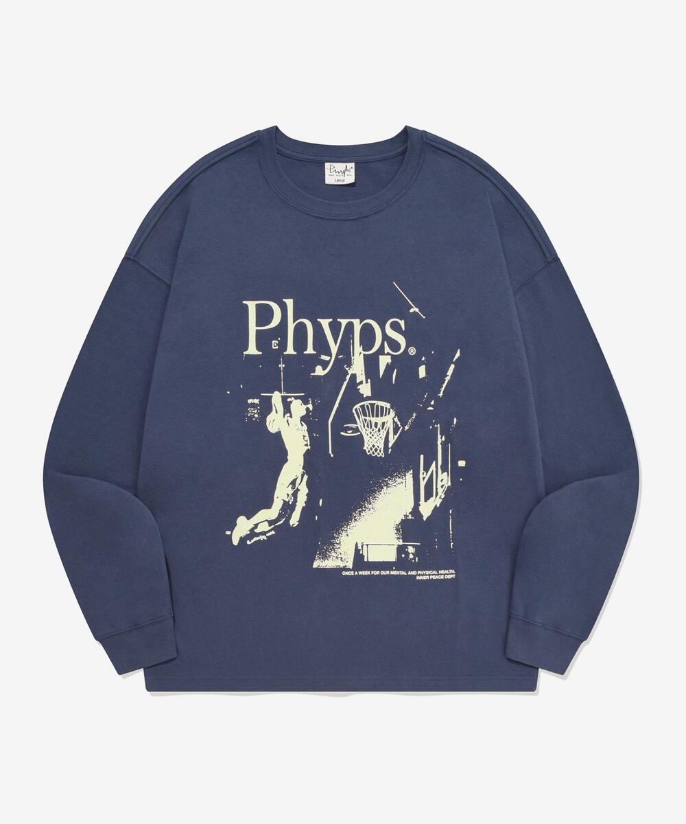 ★Phyps Department★ Tail logo long sleeve dark navy PEW1LS3 PHYPS) TAIL LOGO 2 LAYERS LS