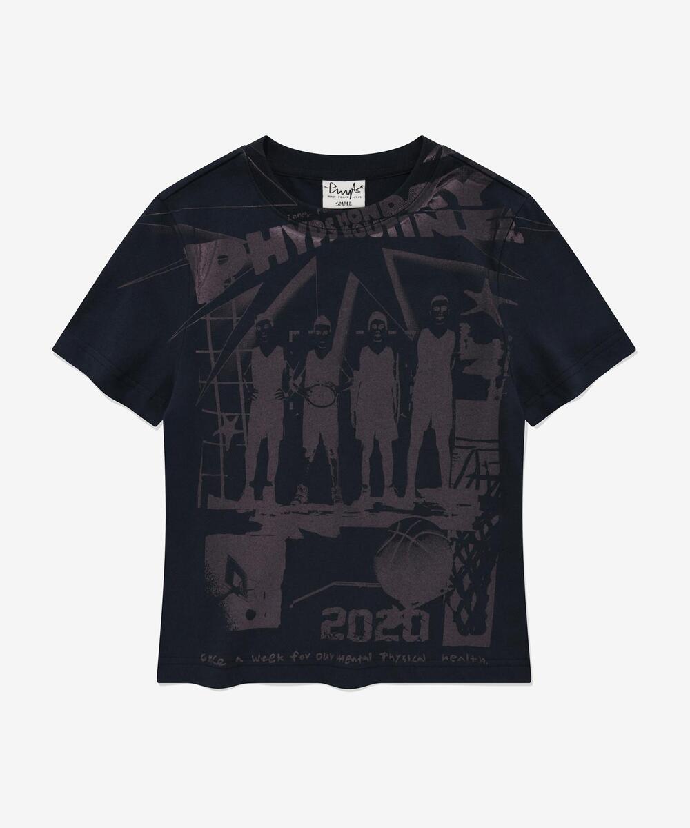 PHYPS ♥ Applique Stud Pigment Short Sleeve T-Shirt Applique Stud Pigment Short Sleeve T-Shirt_Dark Charcoal