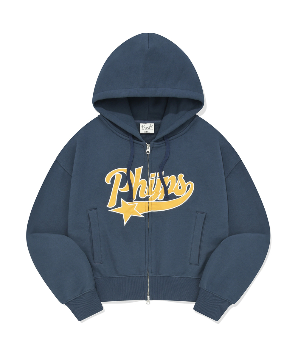 PHYPS ♥ Applique Star Object Pigment Hooded Zip-up MUSINSA | PHYPS Applique Star Object Pigment Hooded Top_Dark