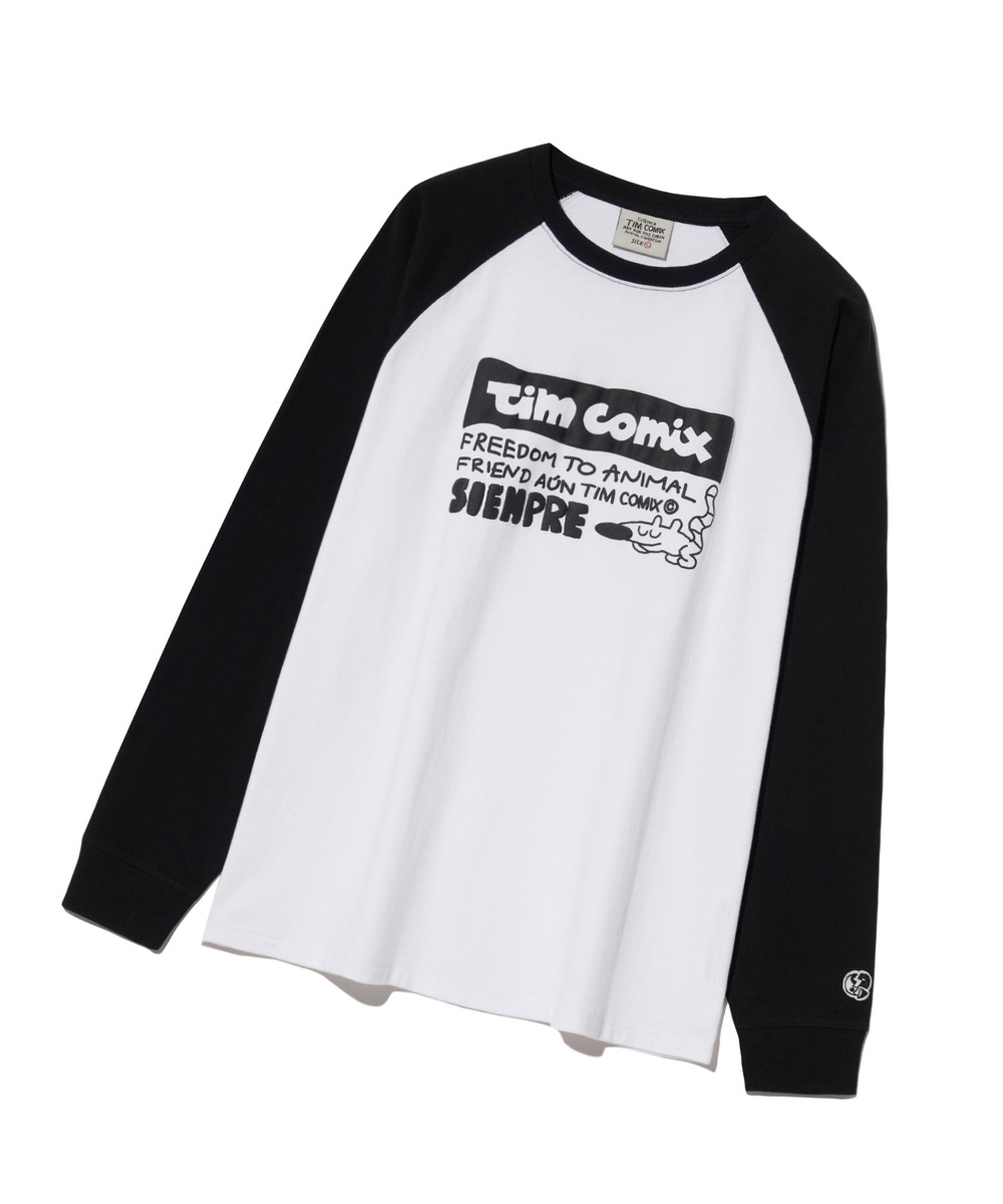 ★TIMCOMIX★ Mundo Tsabo Raglan Long Sleeve White Tim Comix - Long sleeve t-shirt - PHYPS HOME