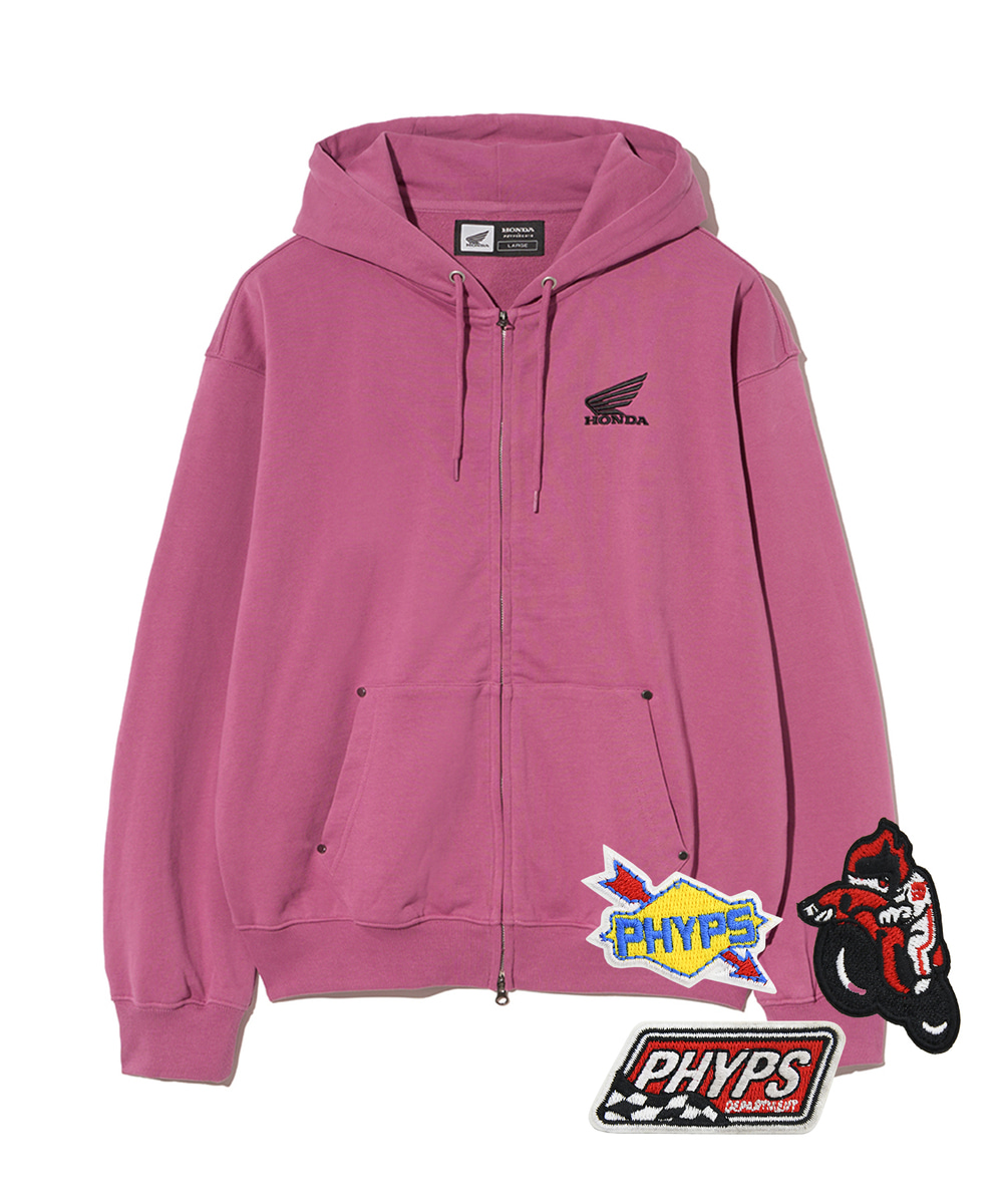 パーカー・フーディ HONDA MOTORCYCLE KOREA Honda Bear Hoodie Zipup Dark Pink Honda Motorcycle - hood zip up - PHYPS HOME